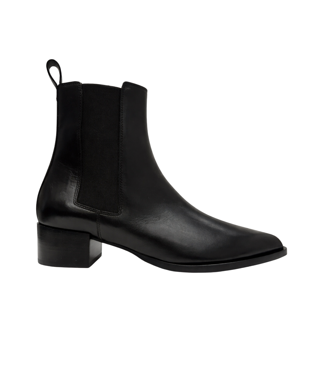 LOU COW CALF LEATHER in BLACK SMOOTH