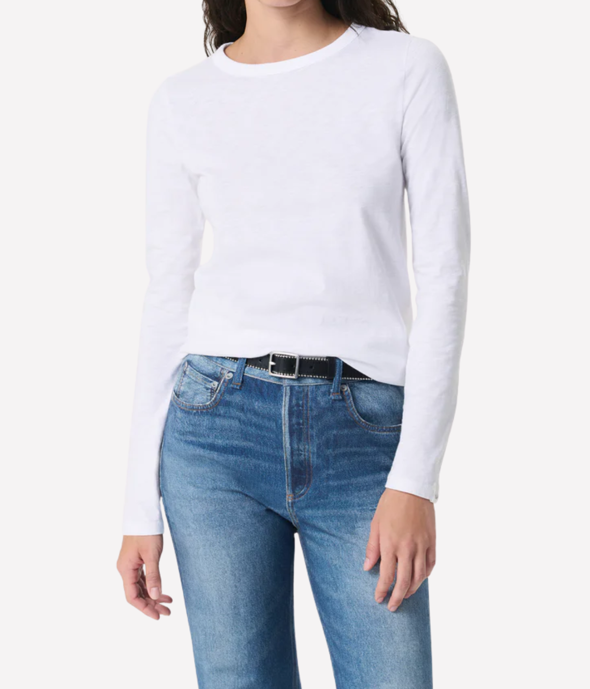 The Slub Longsleeve Tee in Bright White