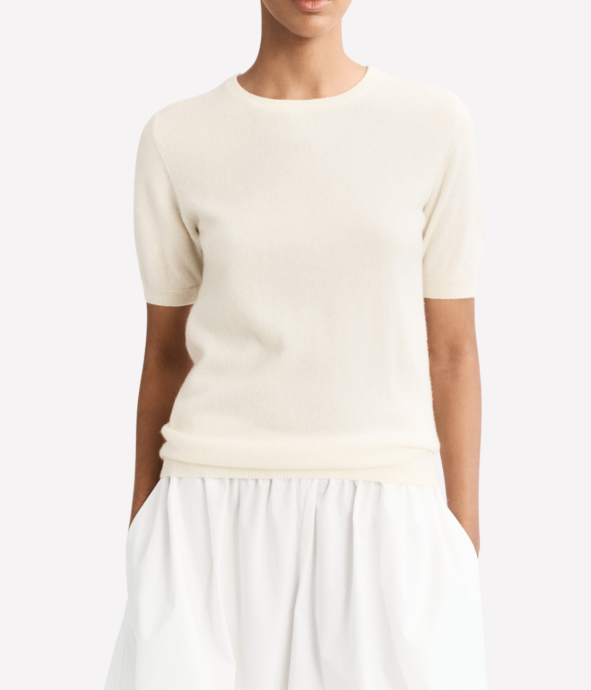 Short Sleeve Crewneck in Feather White