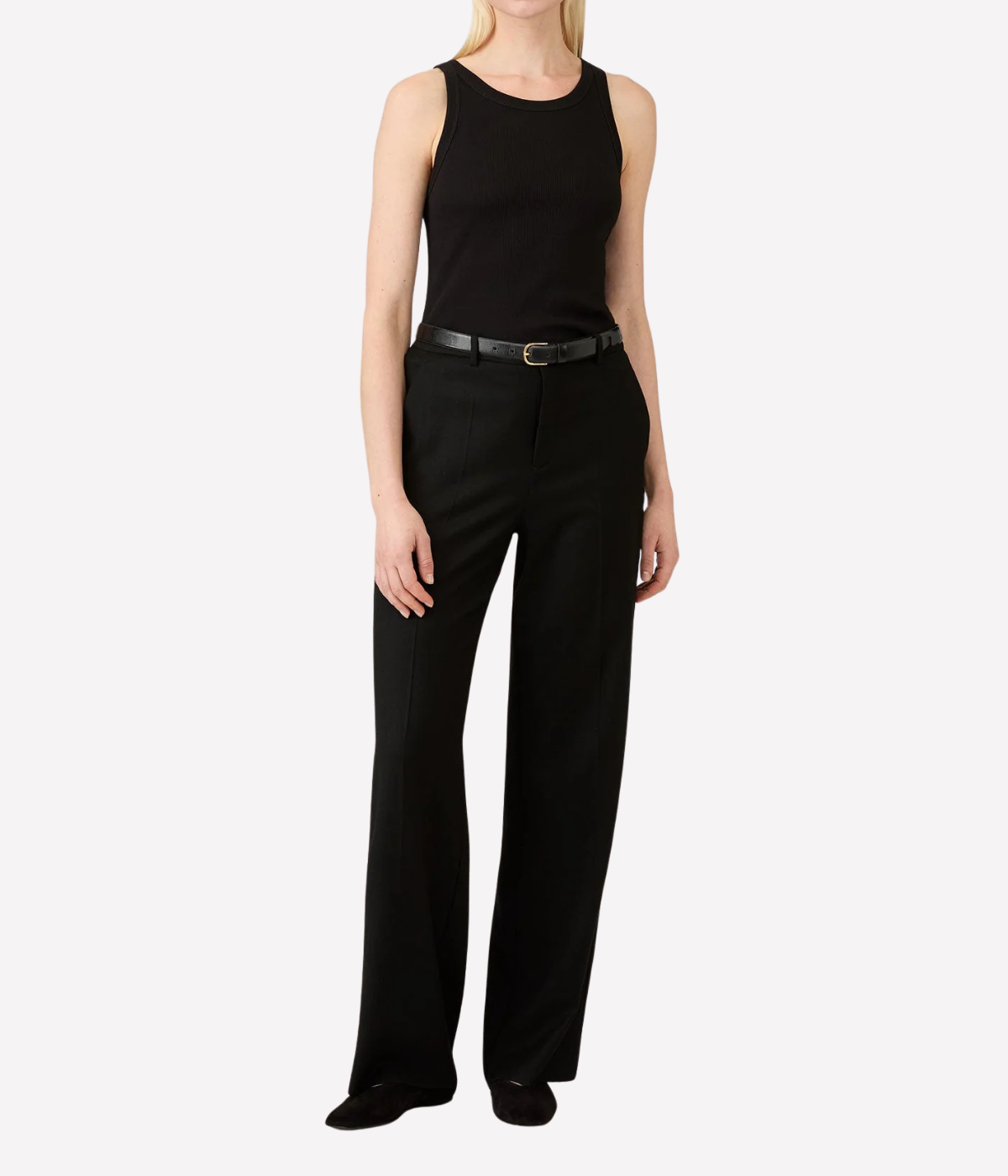 Rib Vest in BLACK