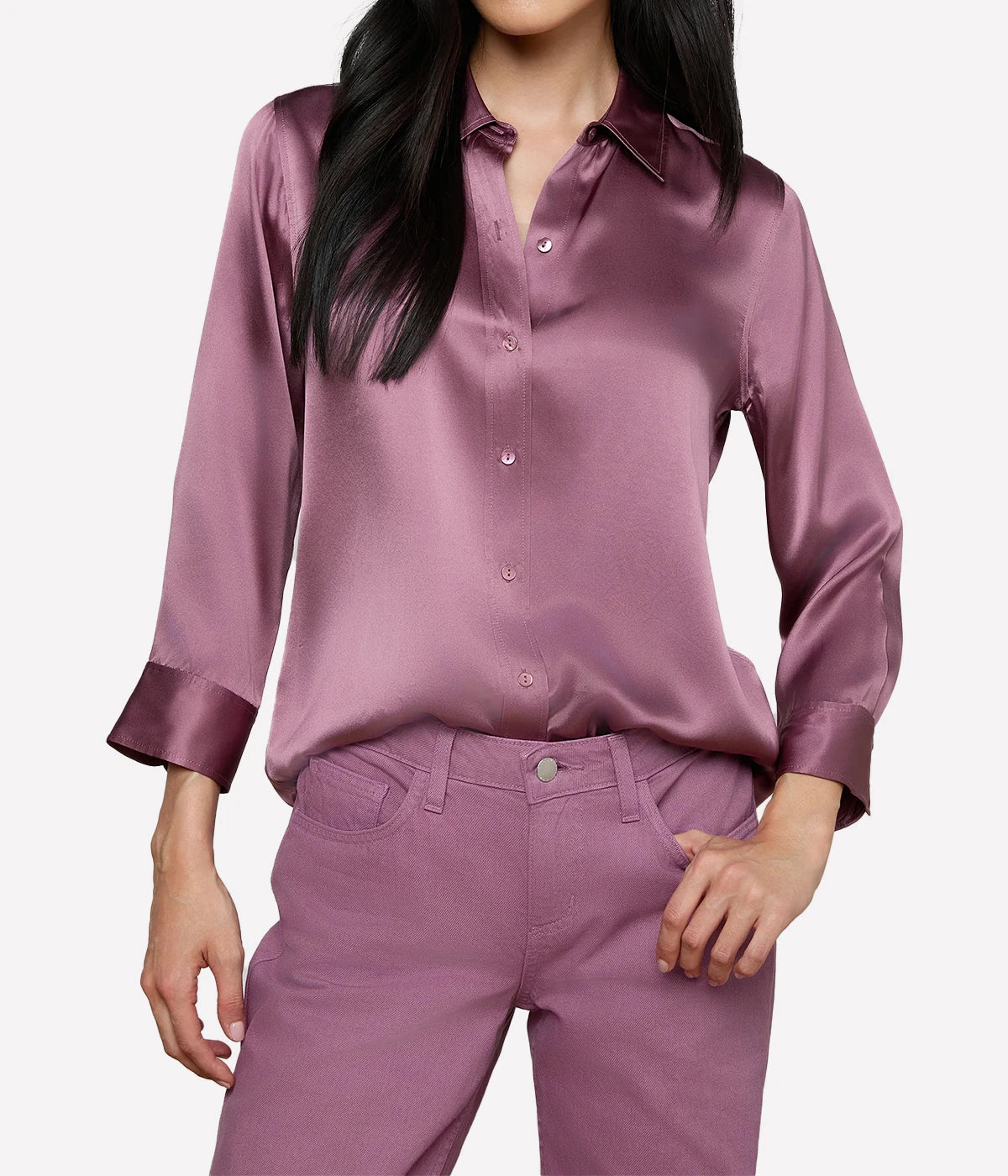 Dani 3/4 Sleeve Blouse In Dusky Orchid