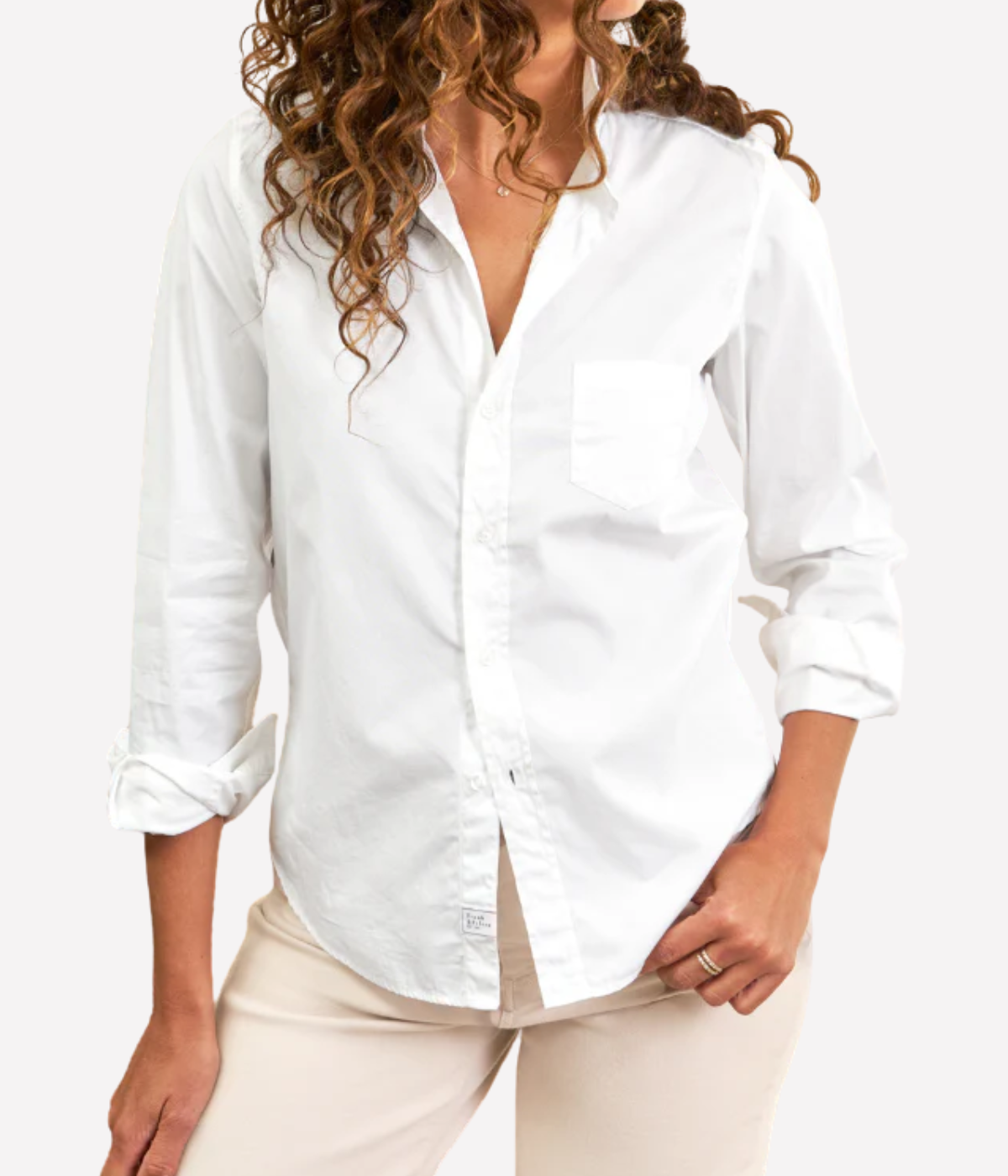 Barry Woven Button Up Shirt in White