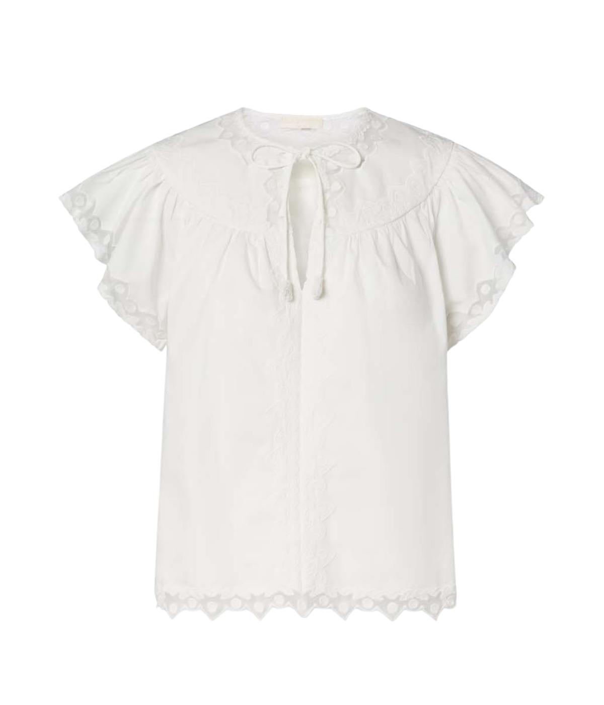 Effie Flutter Sleeve Top in PRISTINE