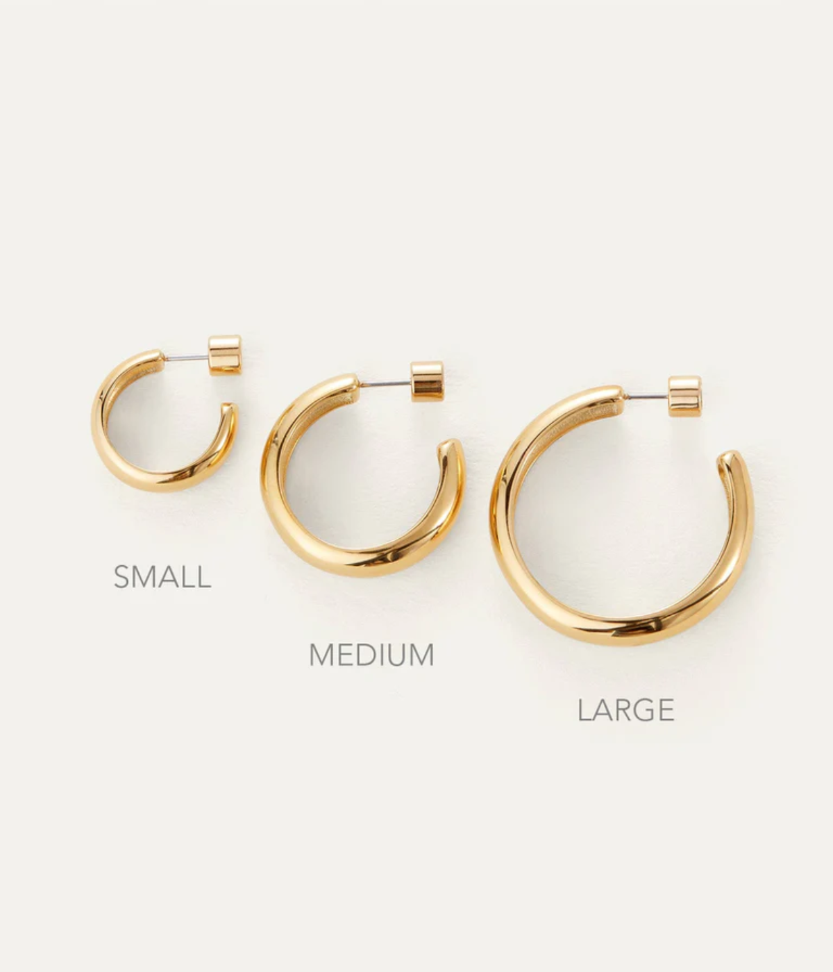Medium Staple Hoops IN GOLD