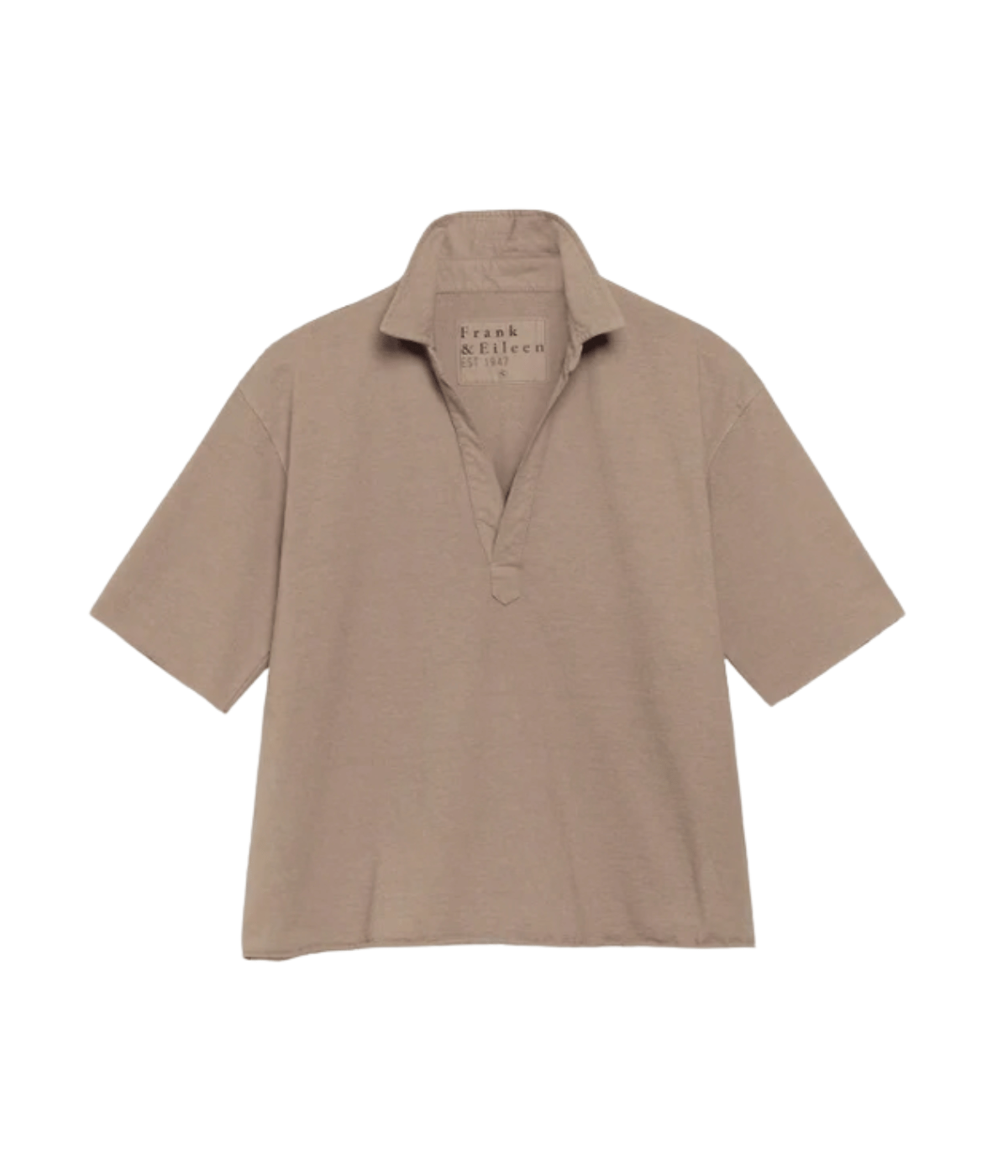 Patty Short Sleeve Jersey Henley in Toasted