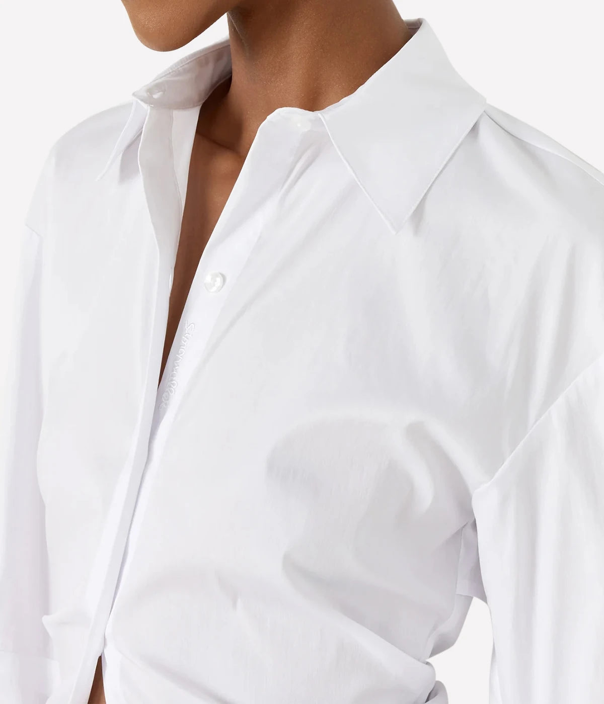 Loch Poplin Button Up in Macadamia