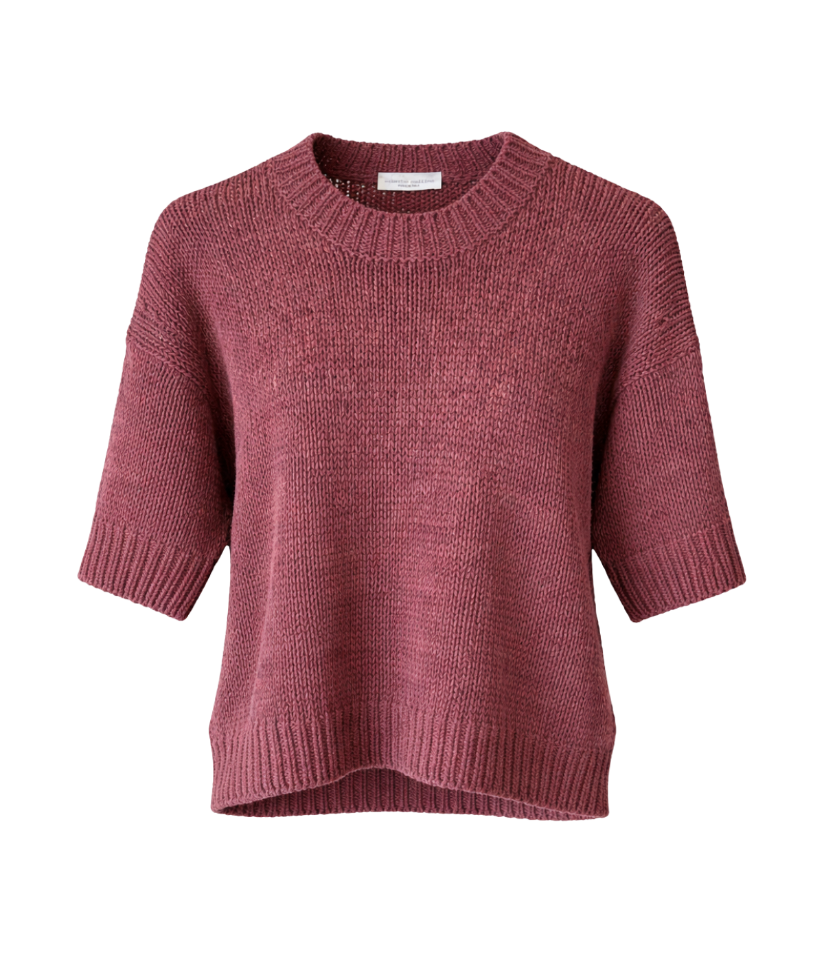 Knit Ss Roundneck In Brick