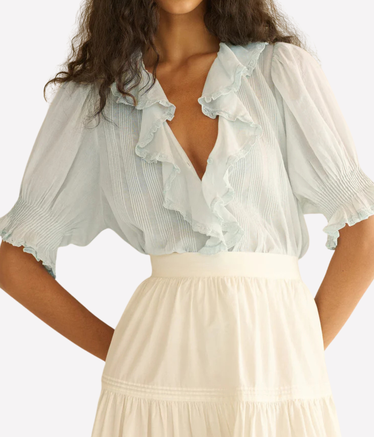 Henri Top in Alice Blue