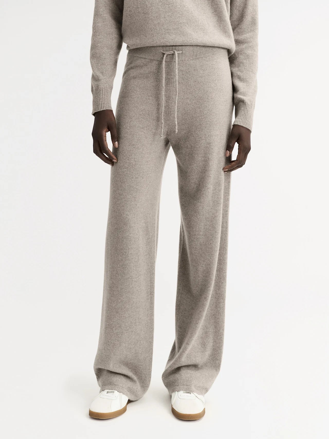 Classic Cashmere Pantsuit with Vest and Wide Leg Pants