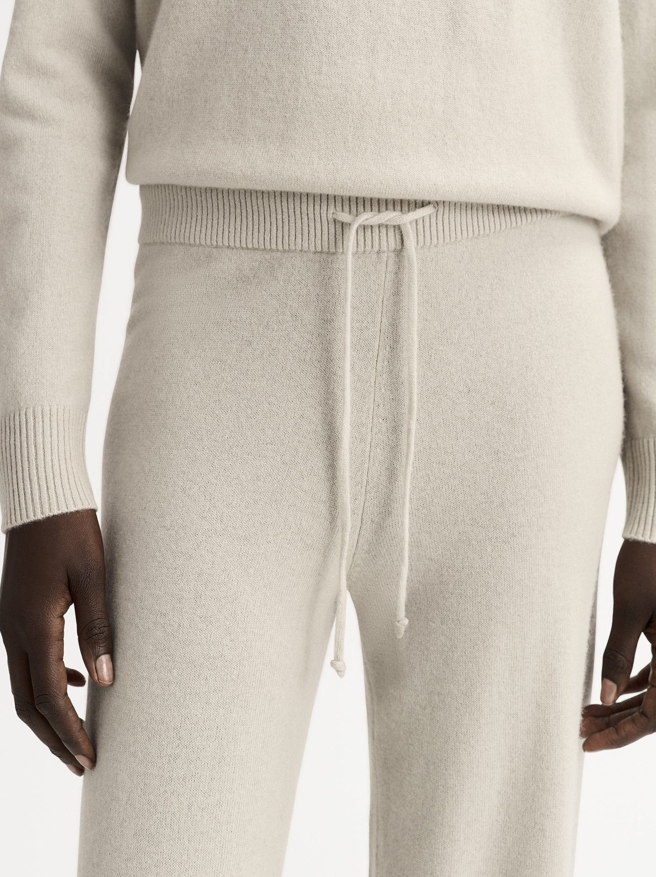Cashmere Wide Leg Pant in Chalk