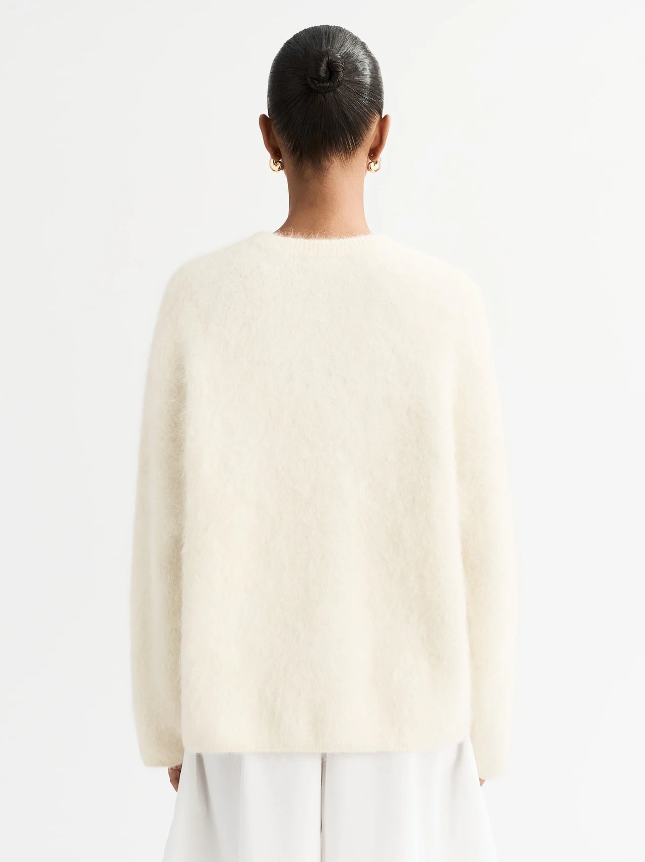 Alpaca Cewneck in Feather White