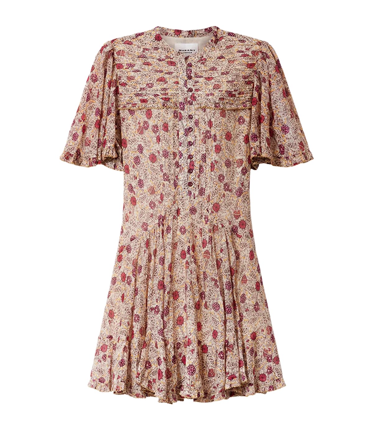 Daynia Dress In Ecru Raspberry