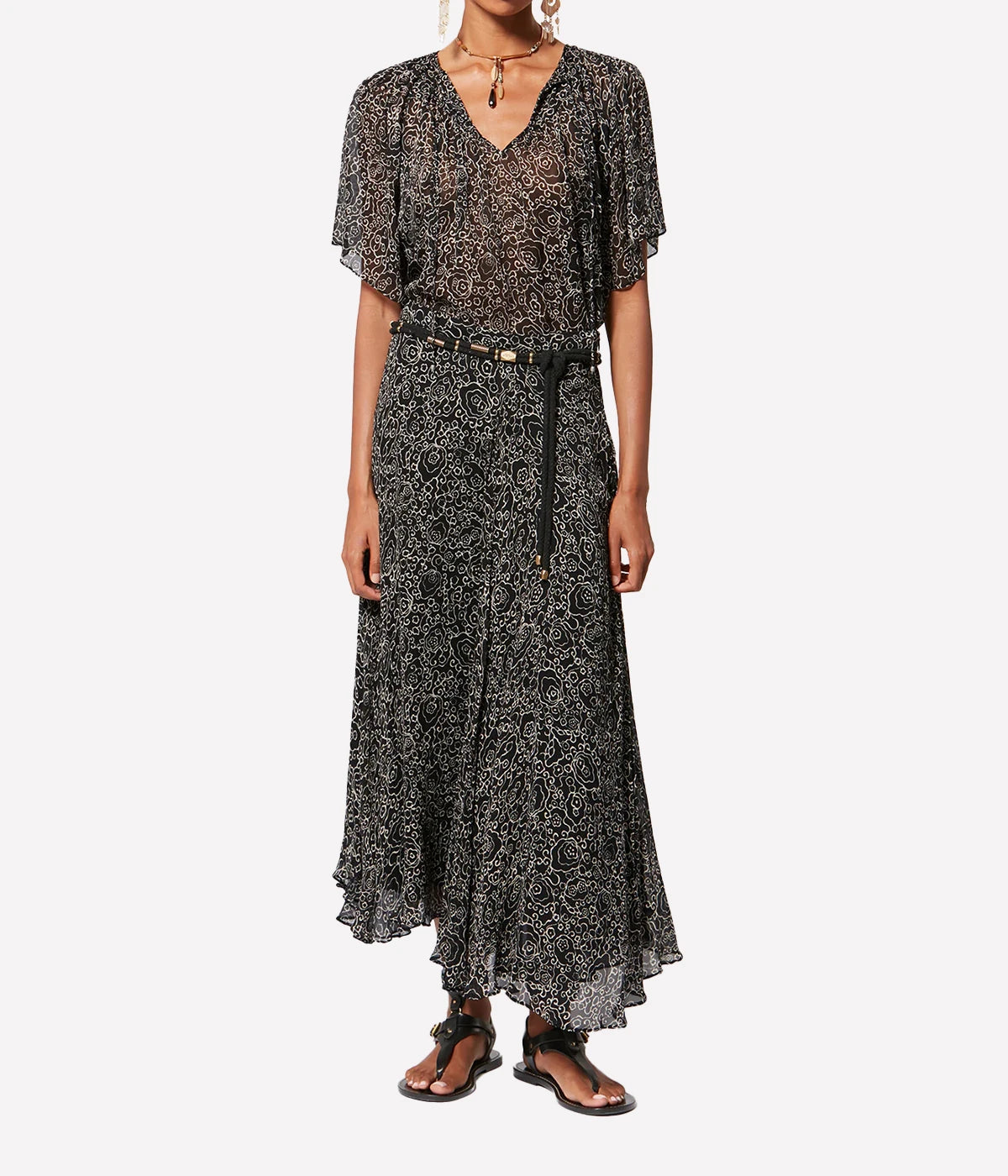 Lycia Skirt in Black Ecru