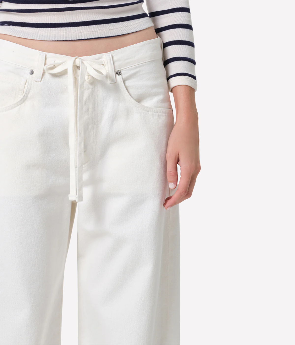 Brynn Drawstring Trouser Denim Jean In Pashmina