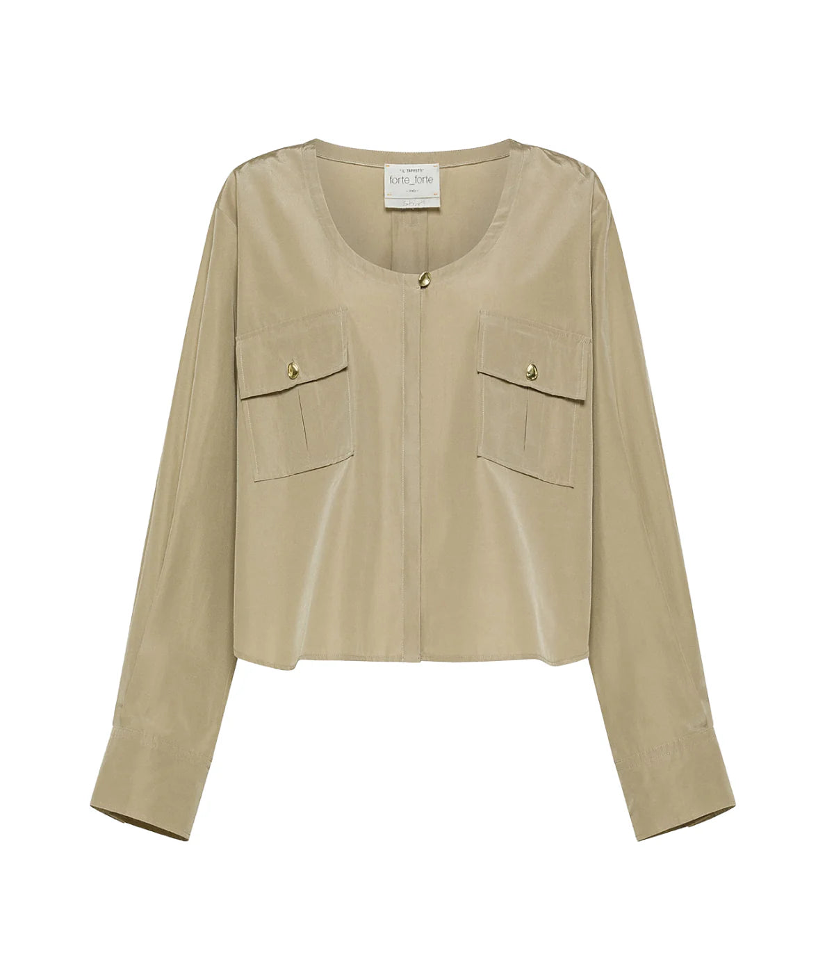 Chic Taffettas Saharienne Shirt In Sand