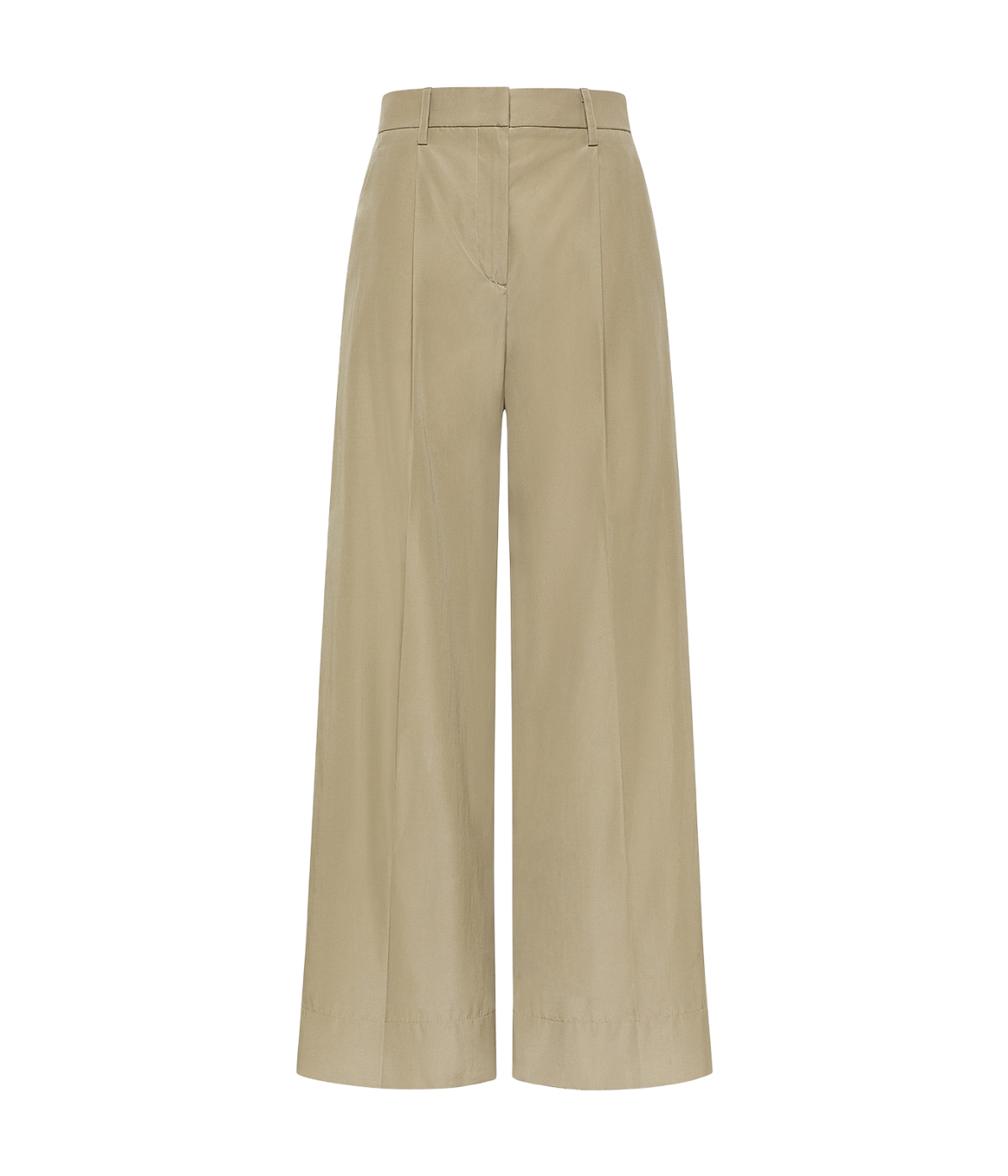Chic Taffettas High Waist Straight Pants in SAND