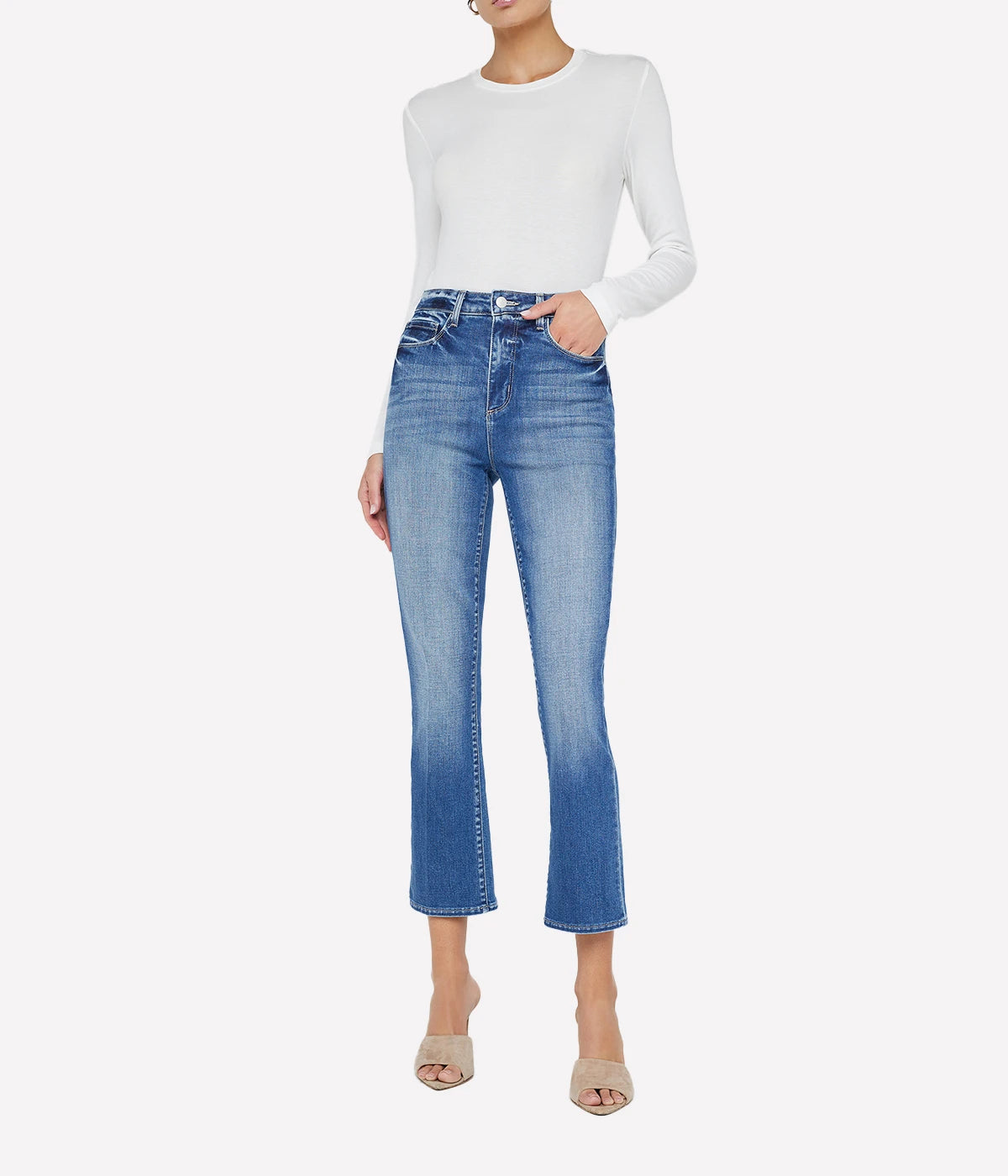 Mira Crop Mirco Boot Jean in Hampton