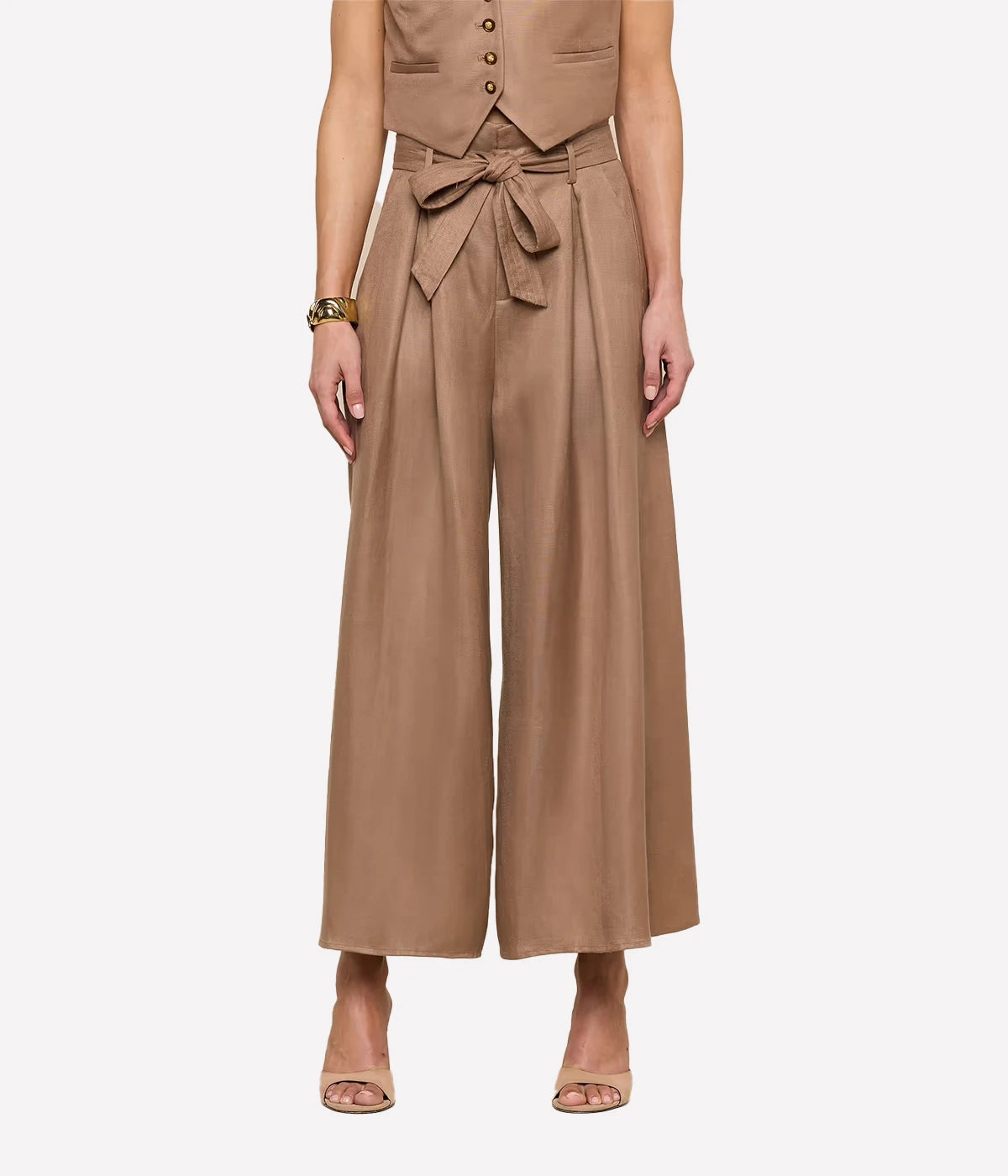 Lowen Paperbag Crop Pant in Barley