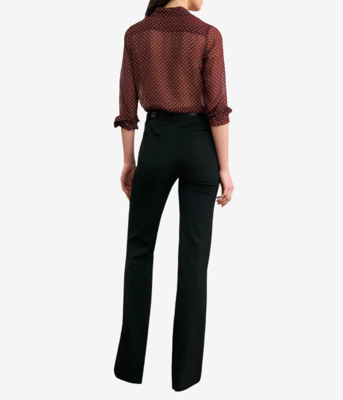 Gaia Slim Shirt in Bordeaux Cream Dots