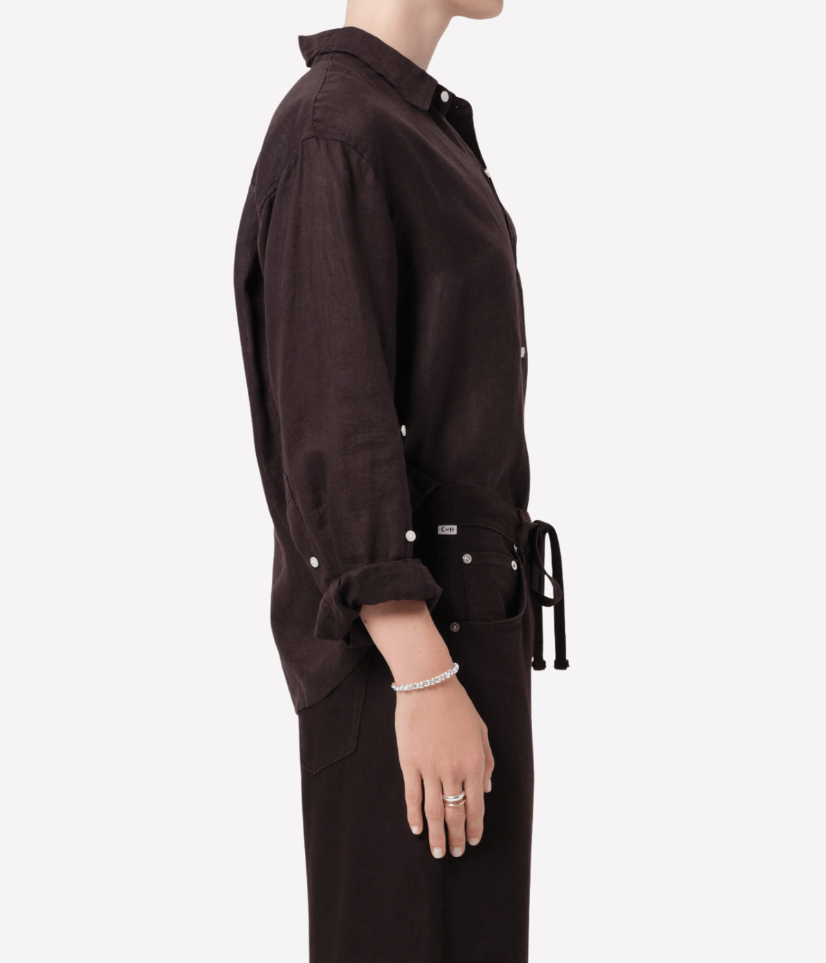 Kayla Shrunken Shirt in Chocolate