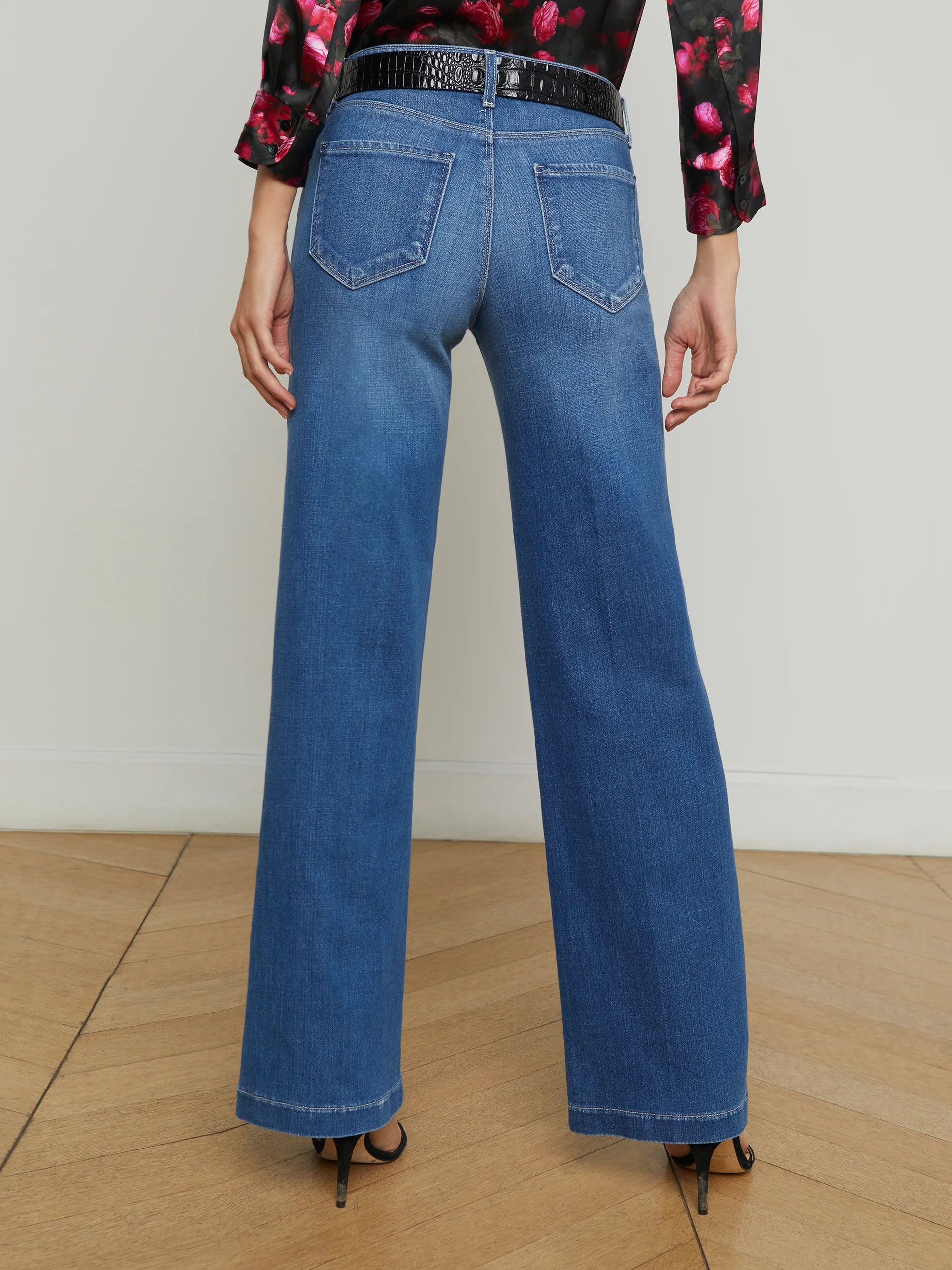 Joanne Wide Leg Jean in Palermo