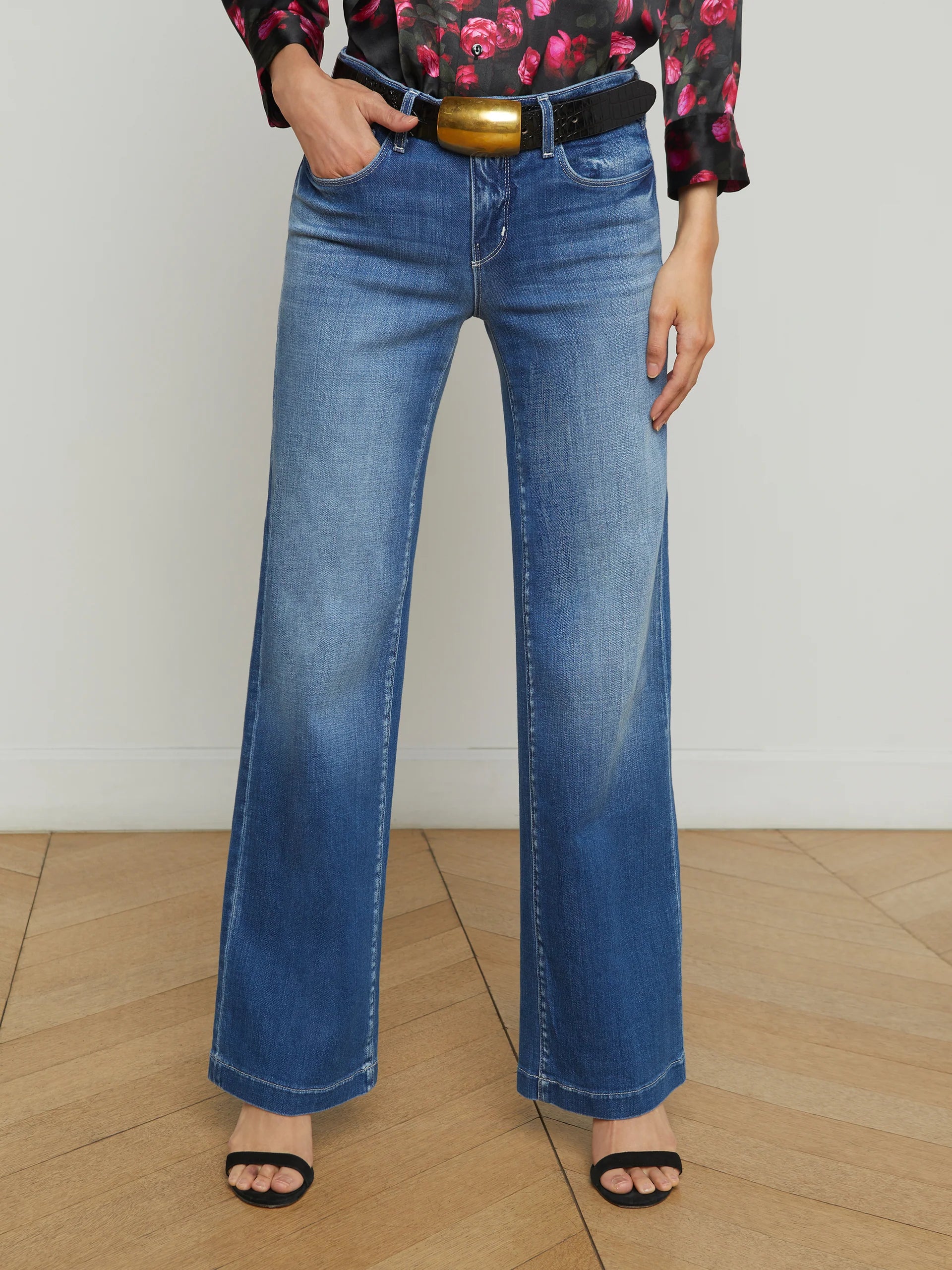 Joanne Wide Leg Jean in Palermo