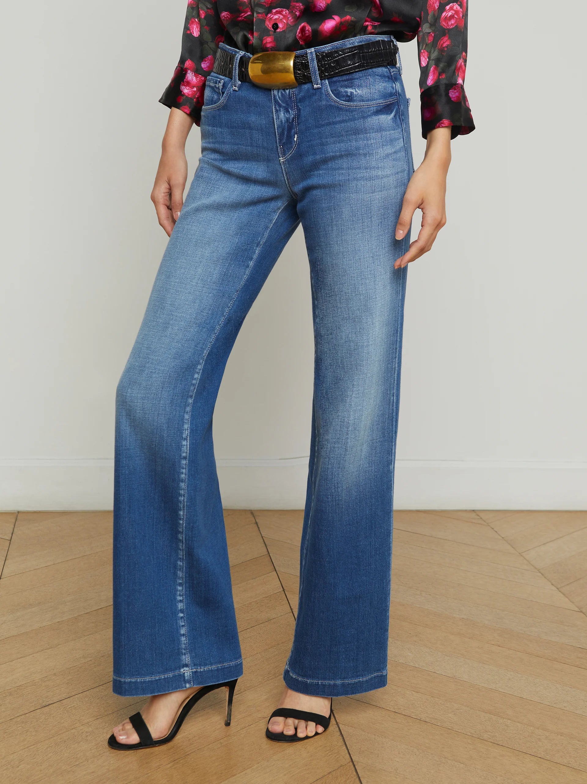 Joanne Wide Leg Jean in Palermo