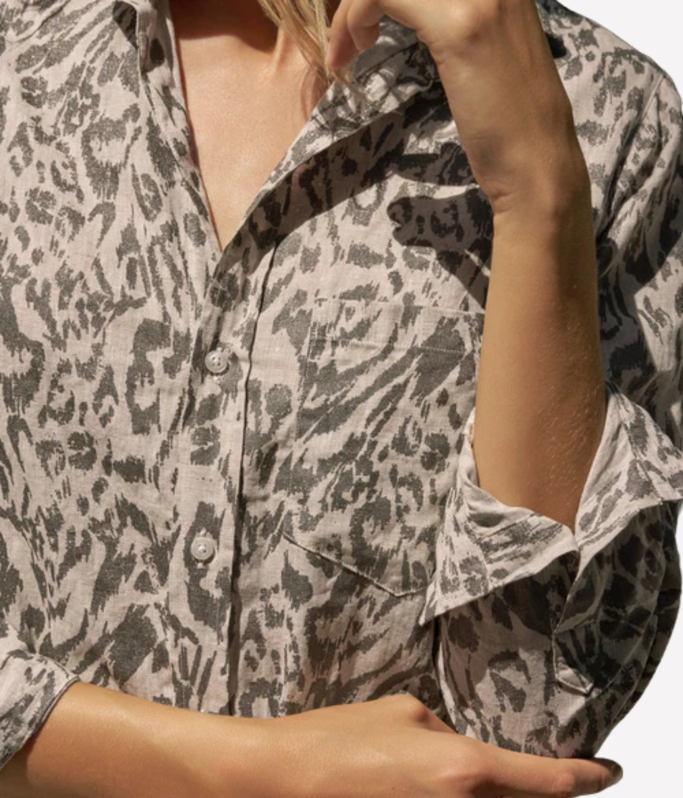 Rory Maxi Shirtdress in Glitter Animal Print