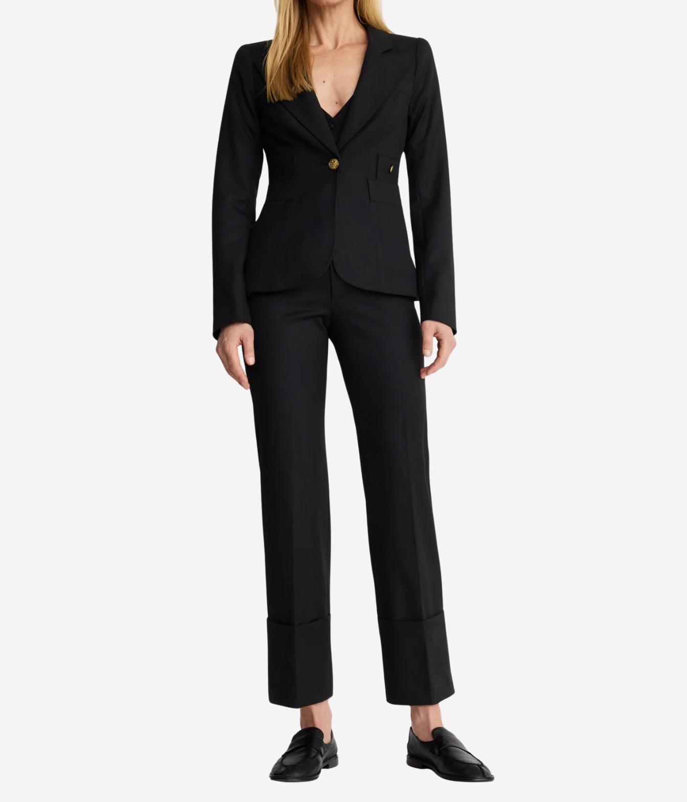 Full Back Duchess Blazer in Deep Black