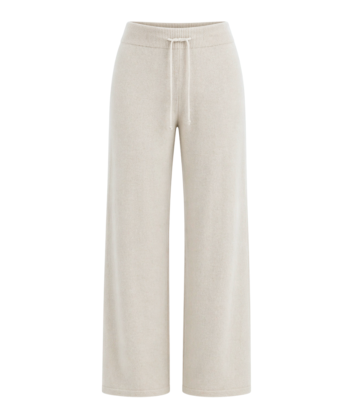 Cashmere Wide Leg Pant in Chalk