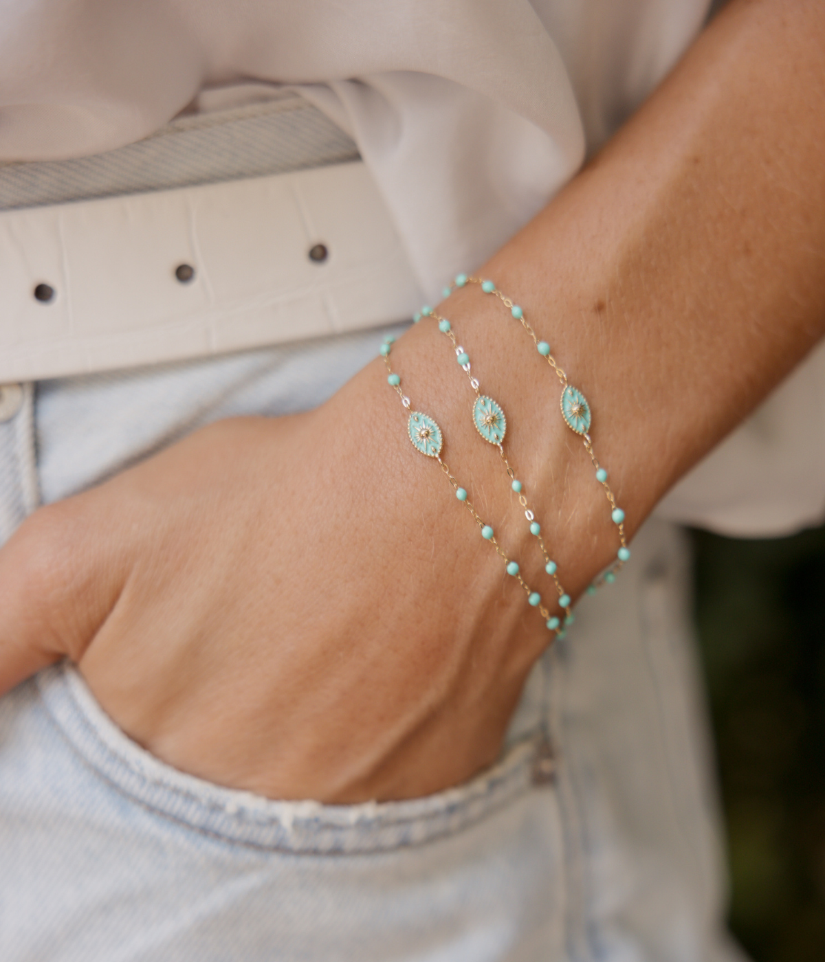 15th Anniversary Custom Karma Bracelet in Vert D'eau
