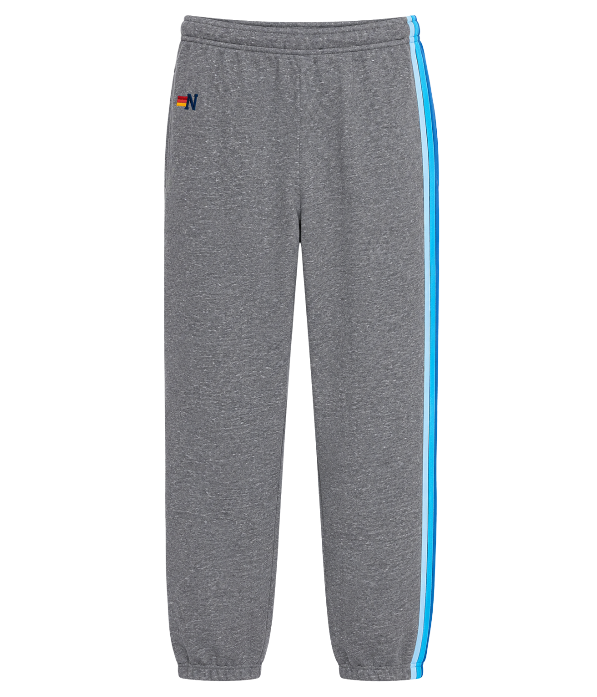5 Stripe Sweatpants in Heather Grey & Blue