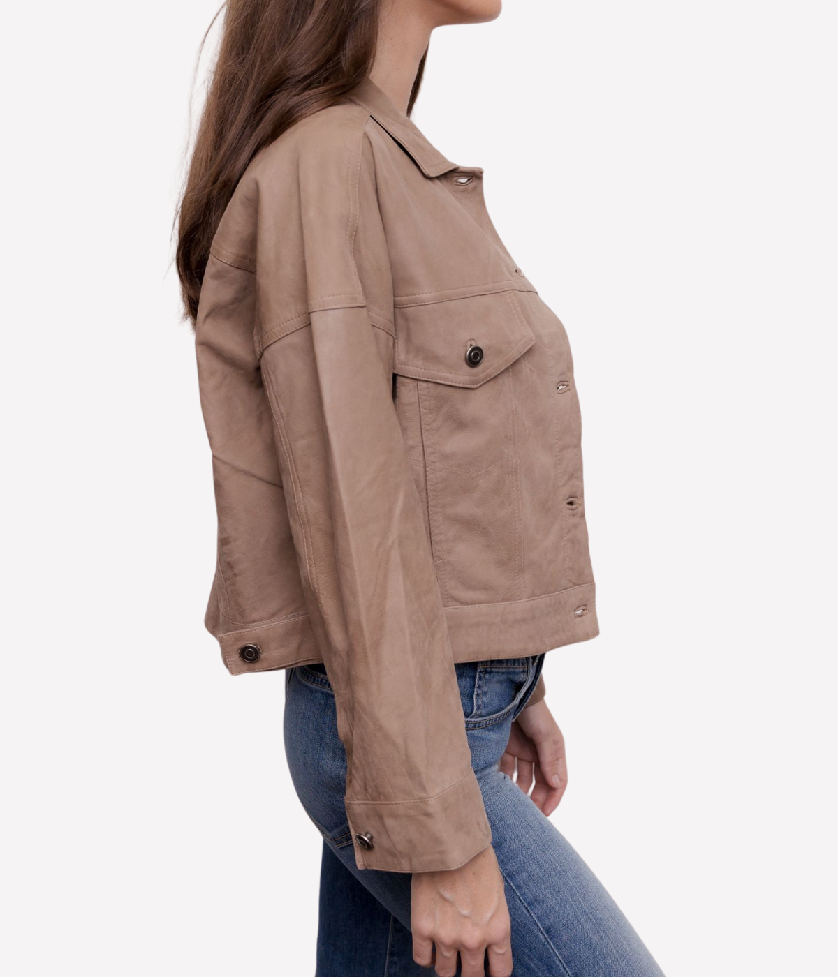 Womens Leather Jacket in Terra