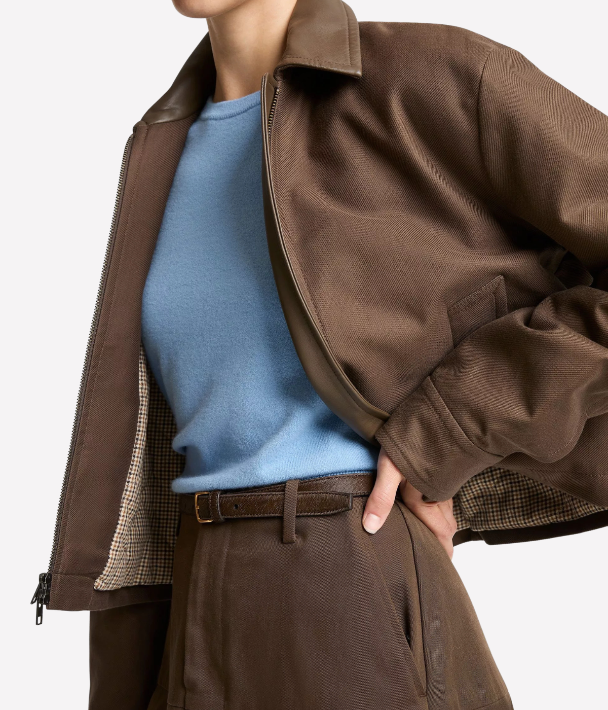 Casual Twill Jacket In Willow