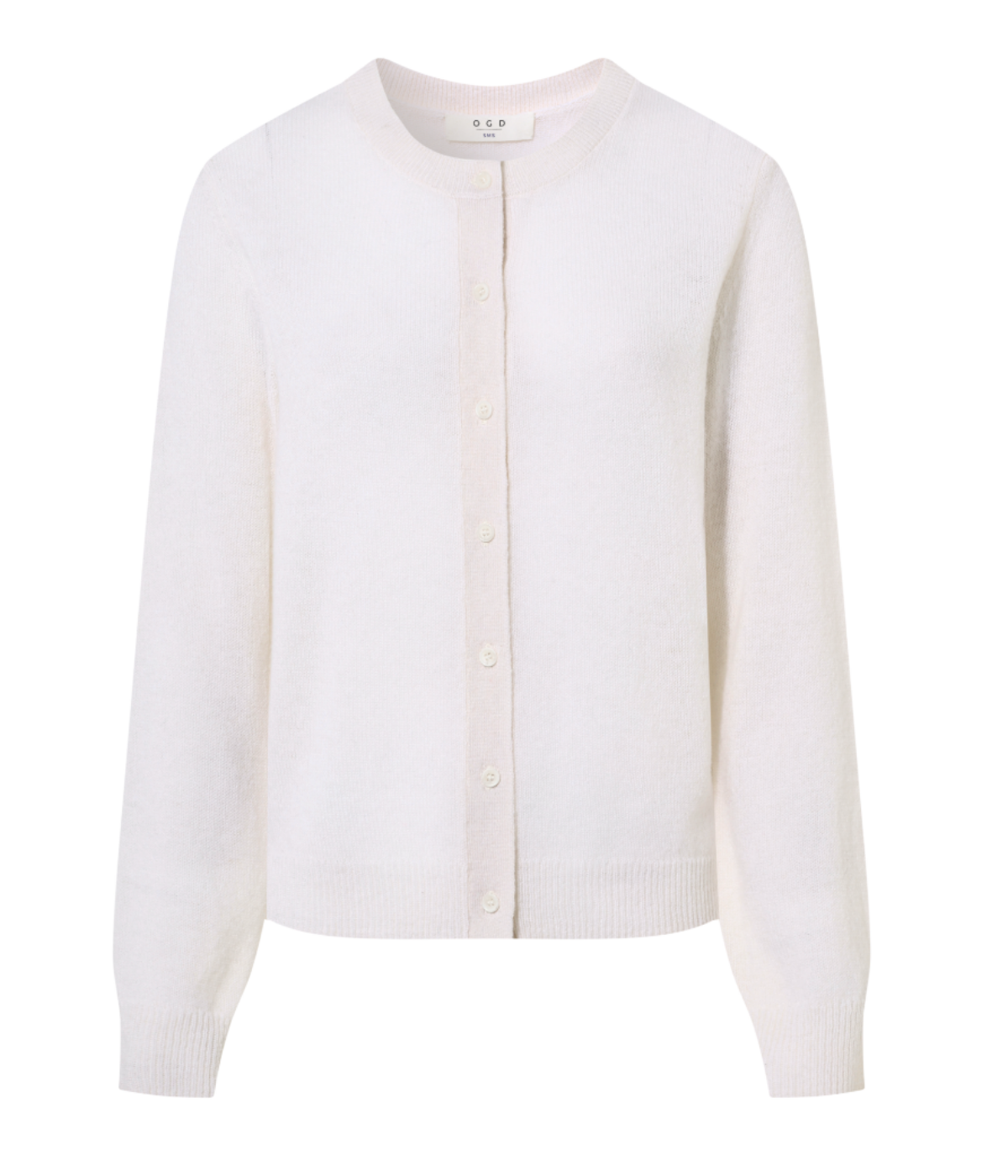 Sloane Cashmere Crewneck Cardigan In Ivory