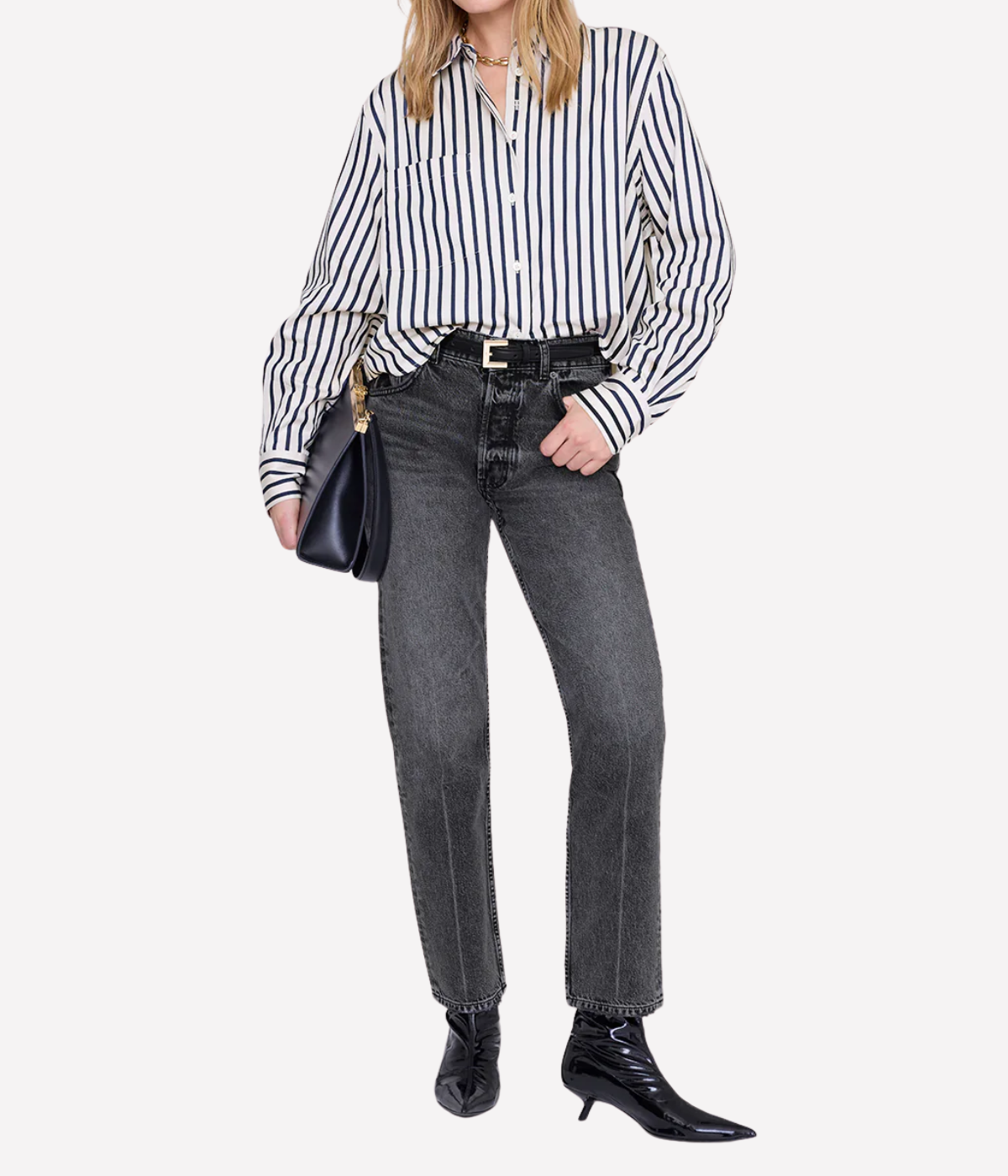 Essie Cropped Shirt in Maritime Stripe