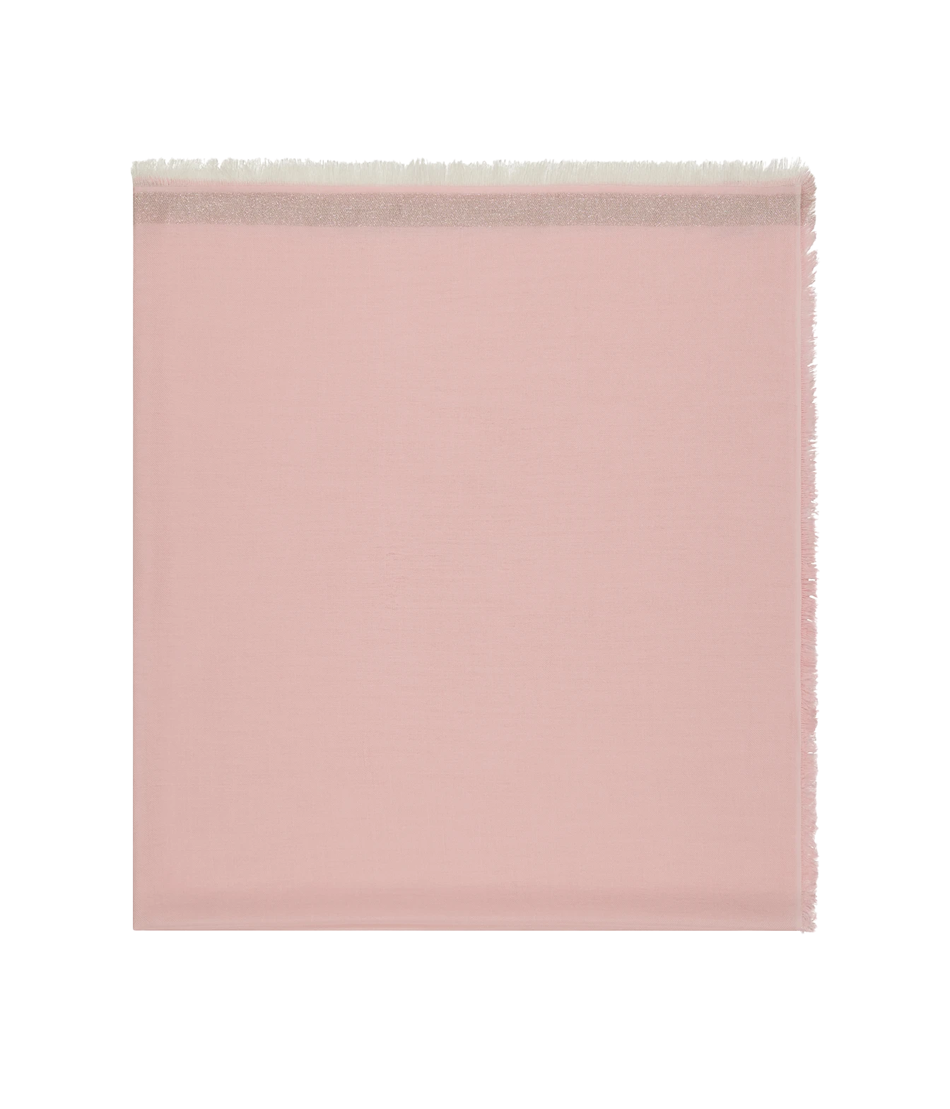 A square piece of dusty pink fabric with frayed edges