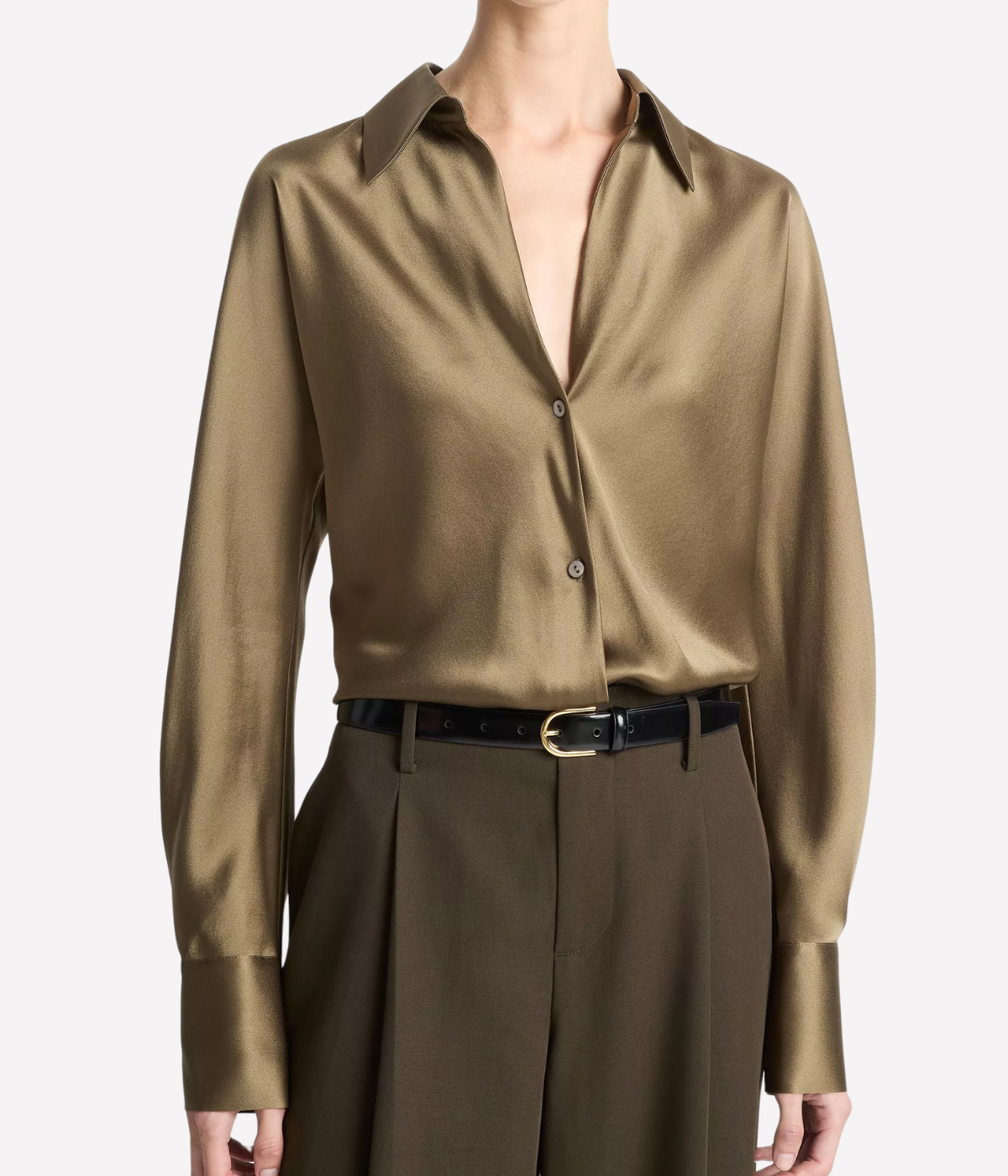 Bias L/S Blouse in Cypress