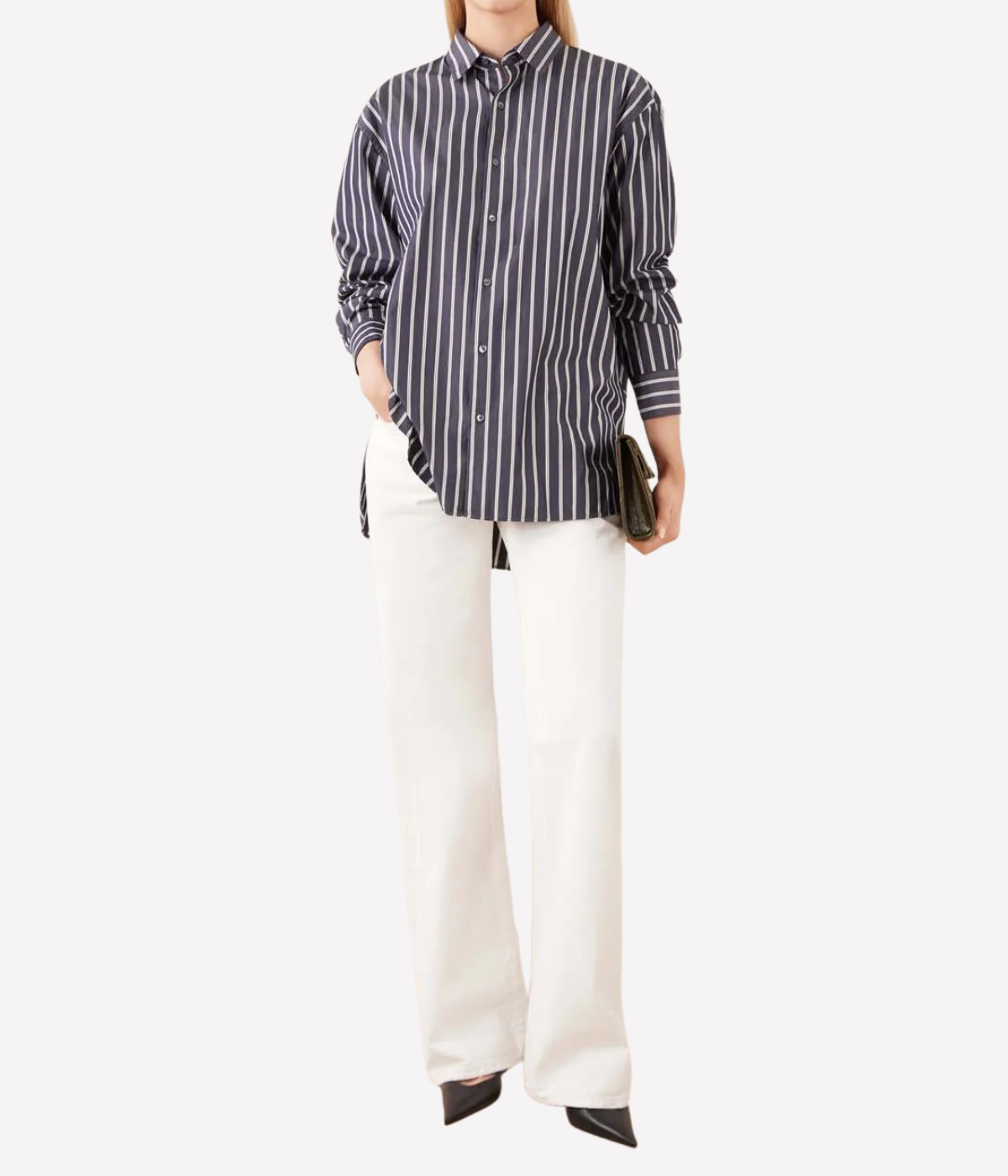 Yorke Shirt In Charcoal Stripe