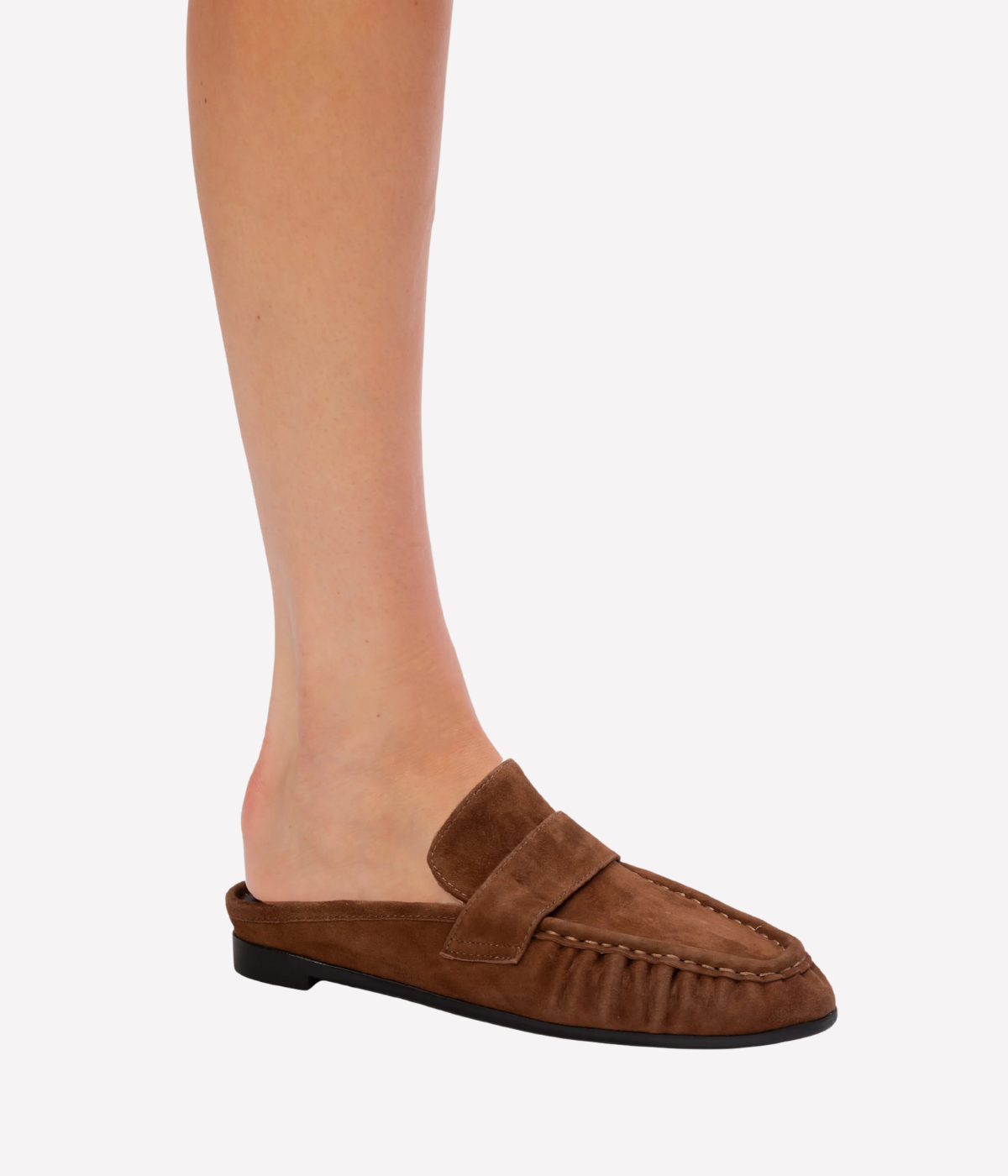 Gabby Loafer Mule in Tobacco Suede