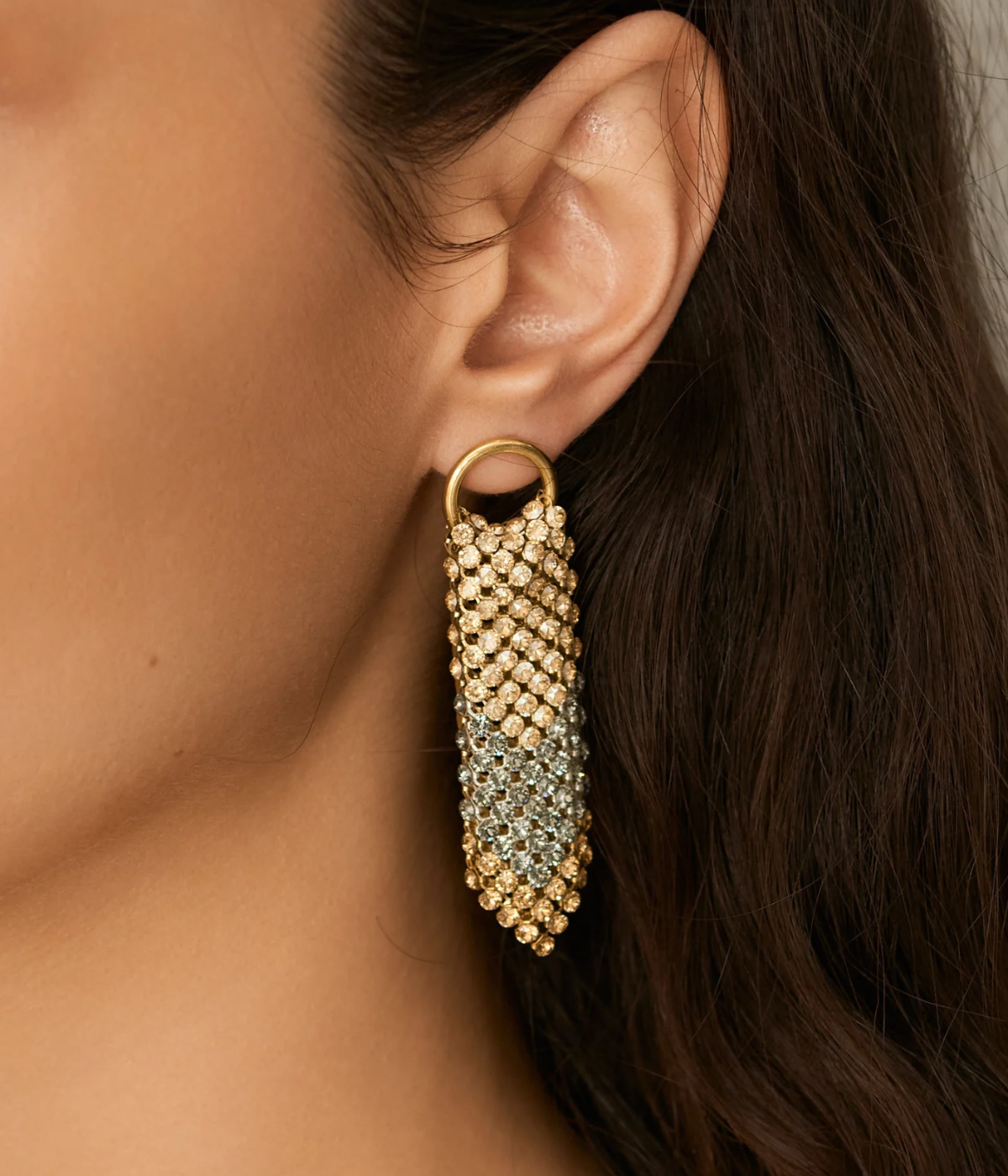 Gentle Earrings in Gold, Grey & Topaze