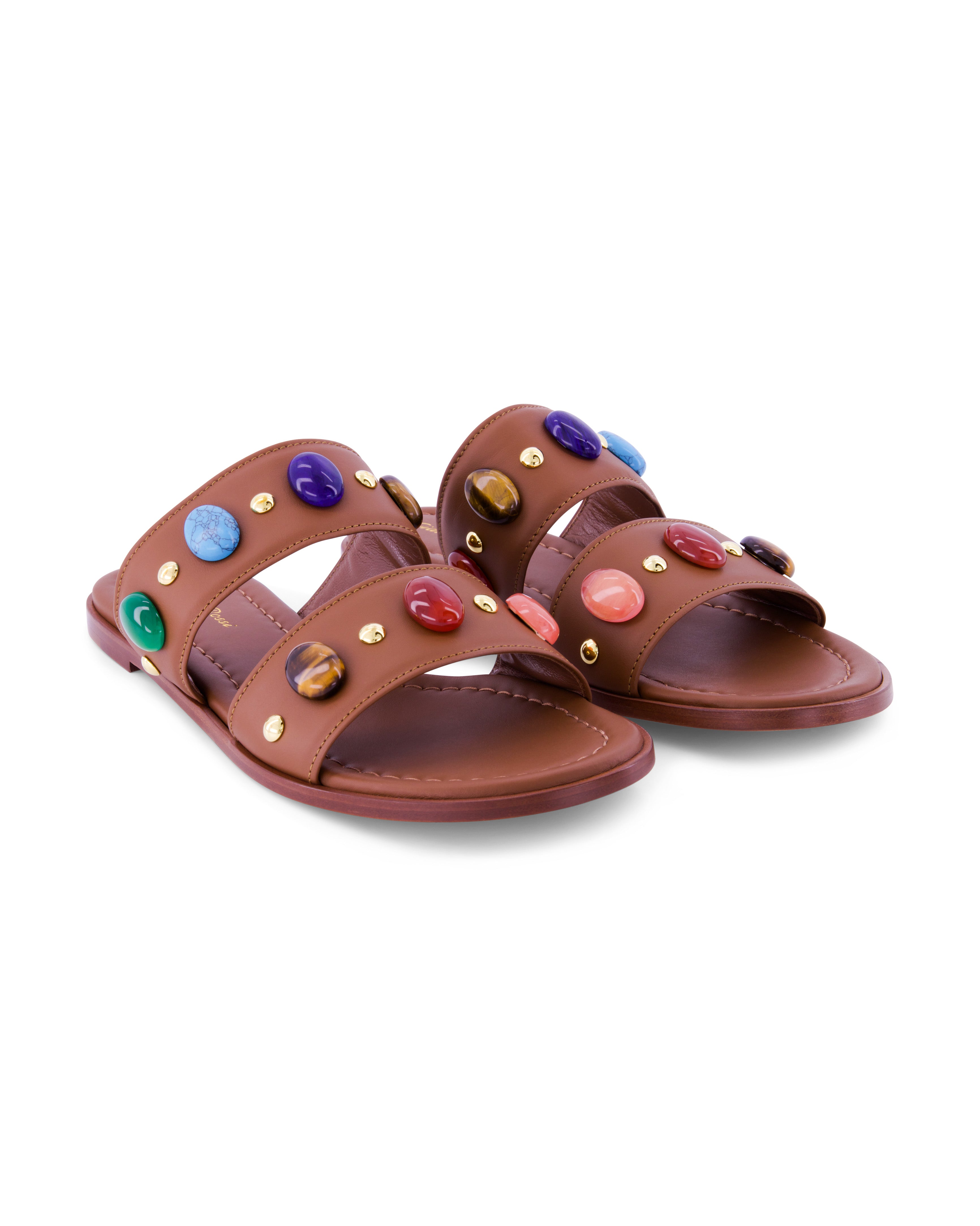 *FINAL SALE* Beaded Flat in Cuoio