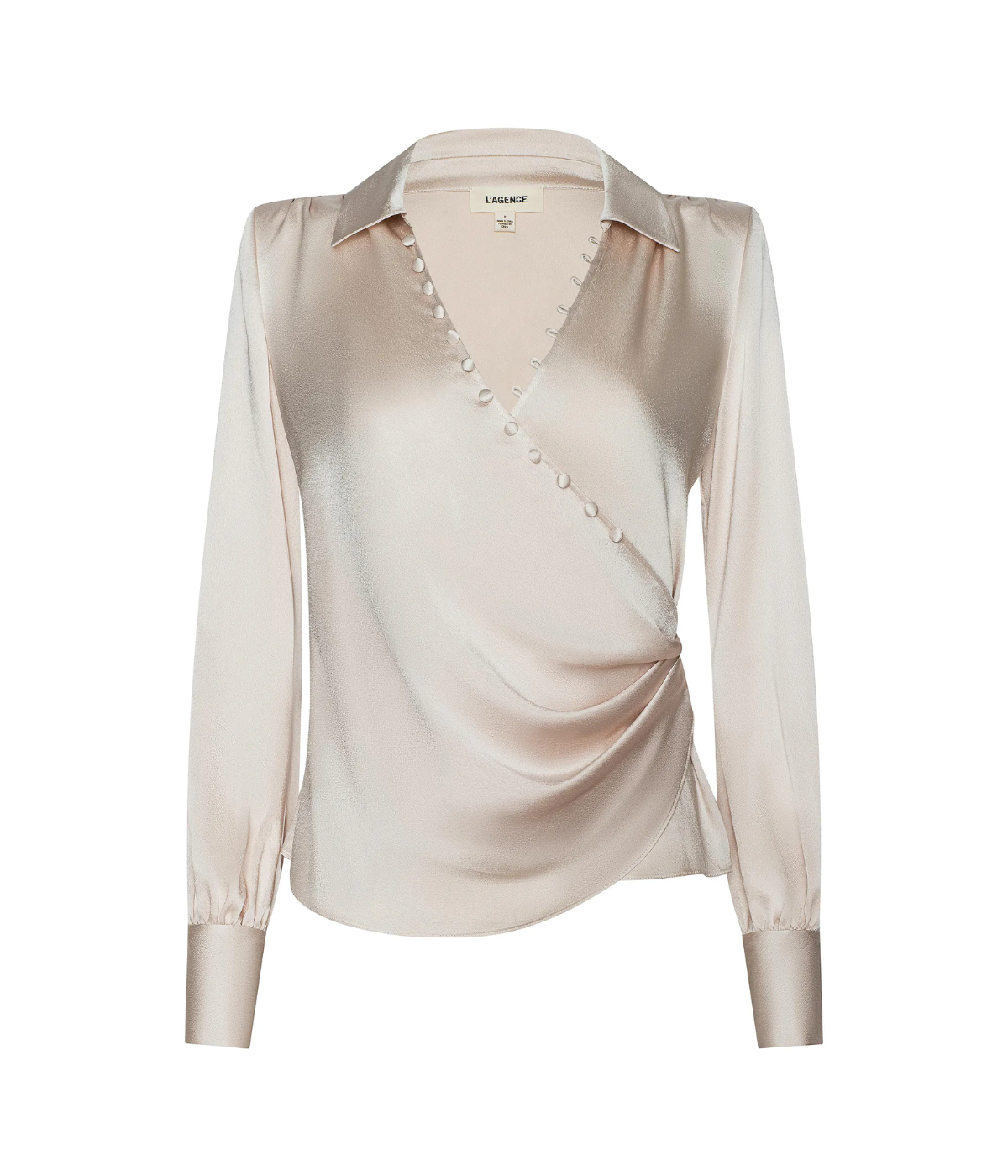 Bernice Wrap Blouse in Champagne