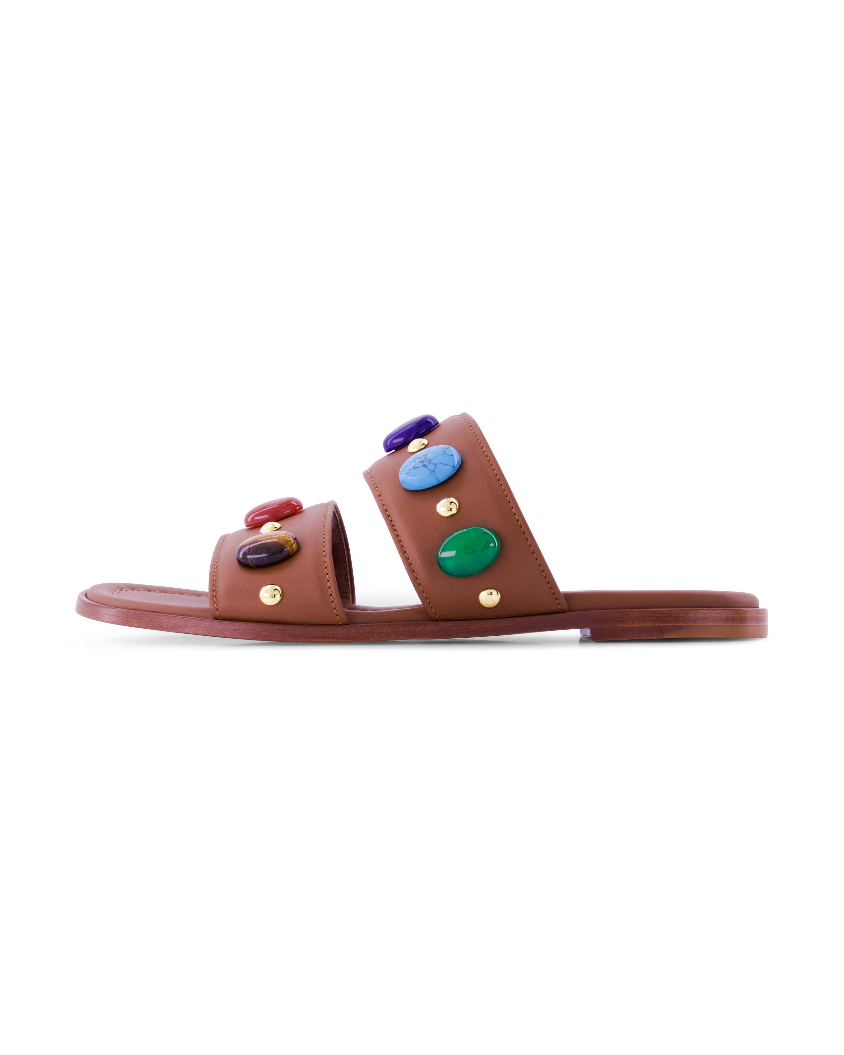*FINAL SALE* Beaded Flat in Cuoio