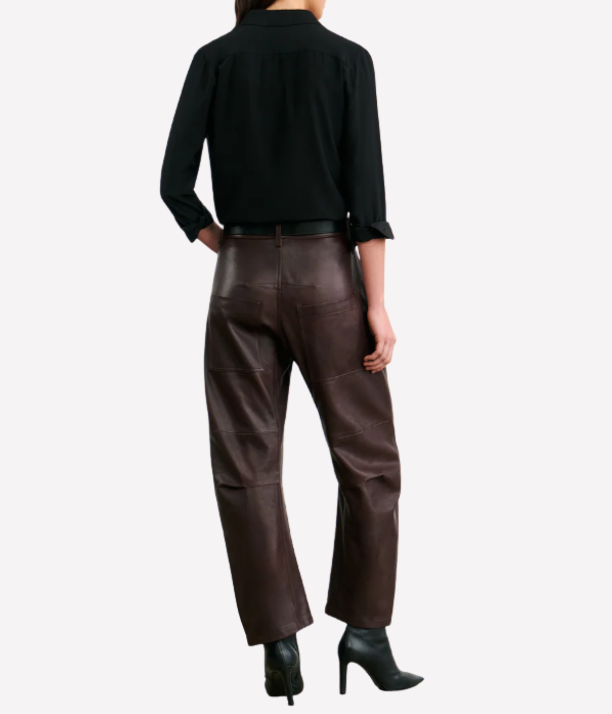 Shon Leather Pant in Dark Brown