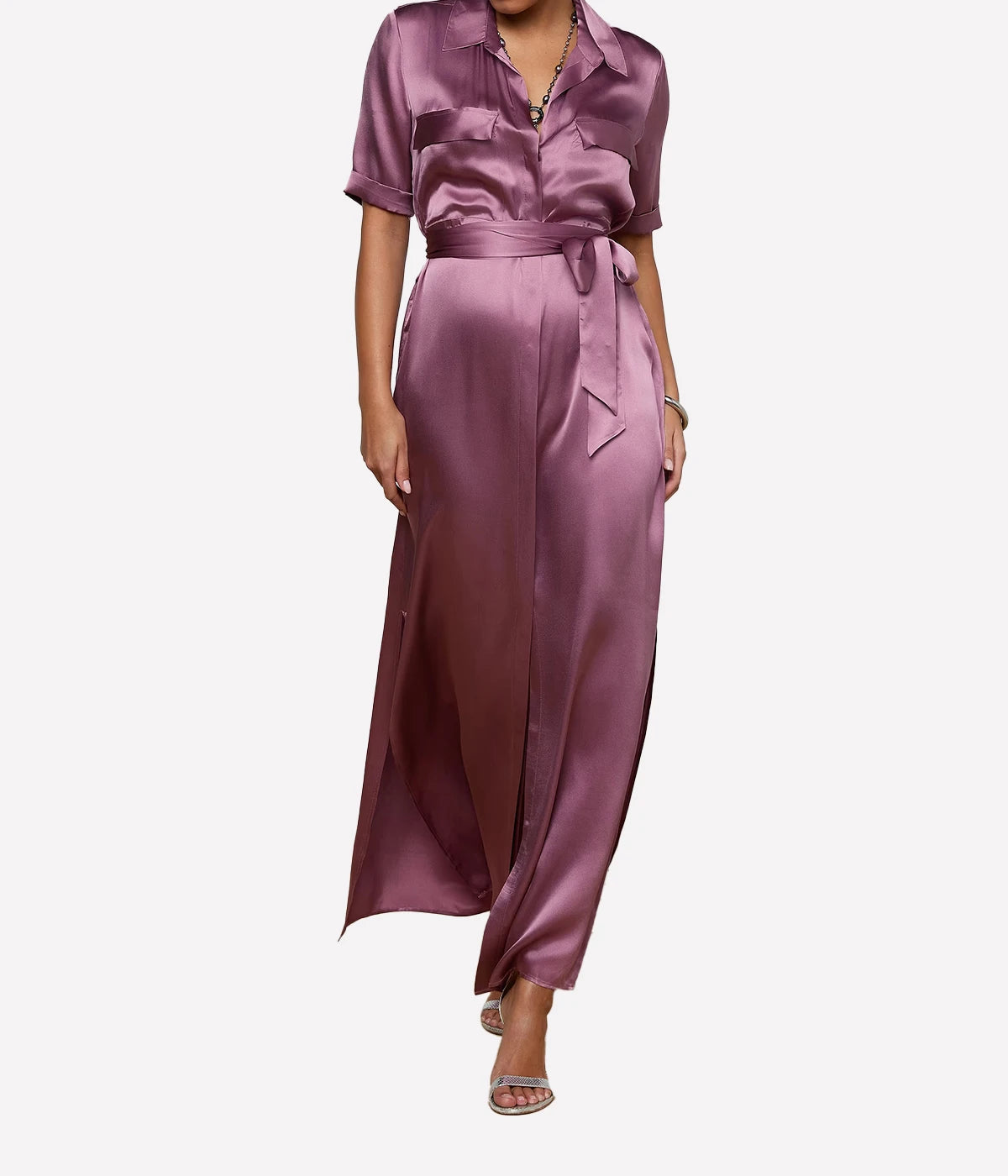 Klement Cargo Pocket Dress In Dusky Orchid