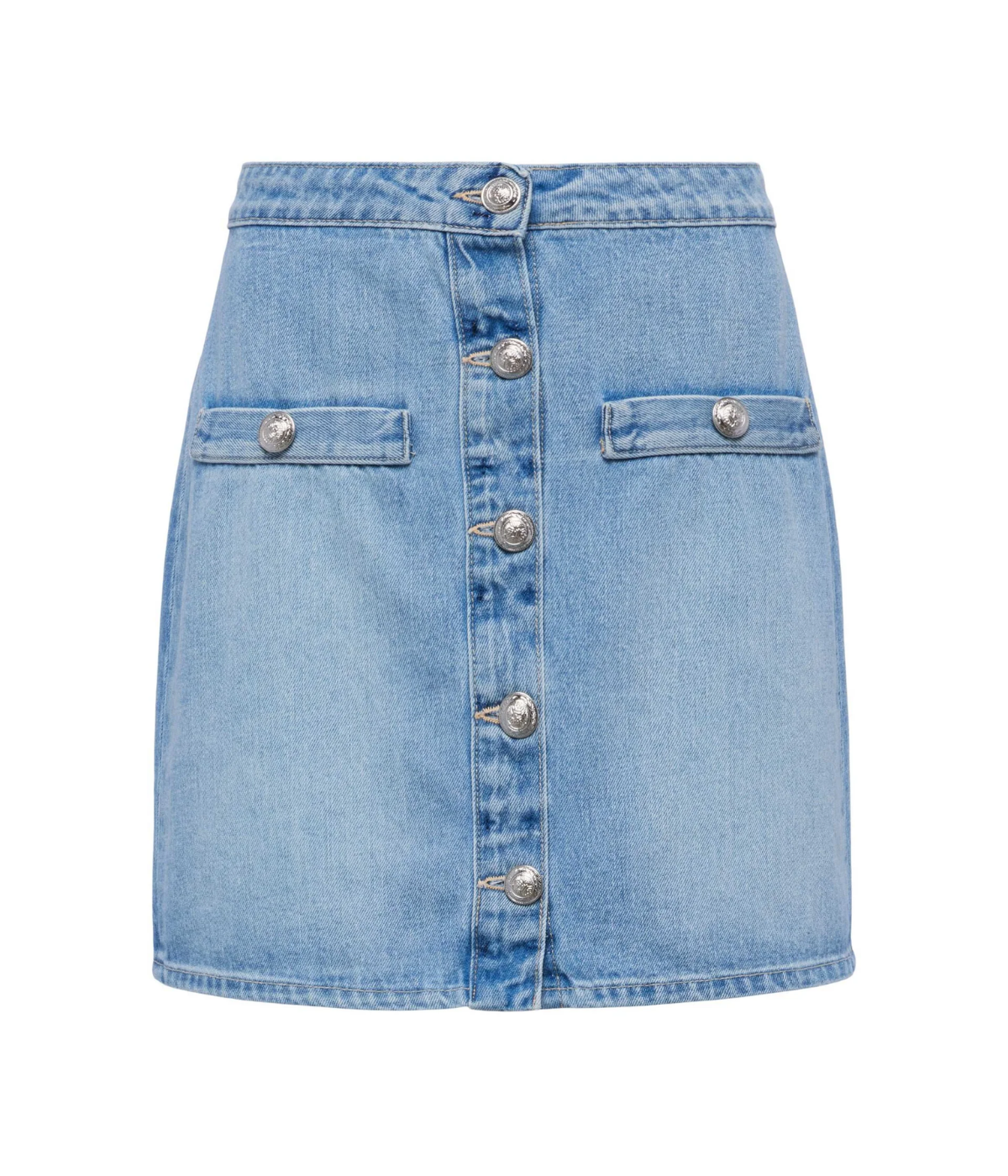Kris Button Front Mini Skirt in Fontana