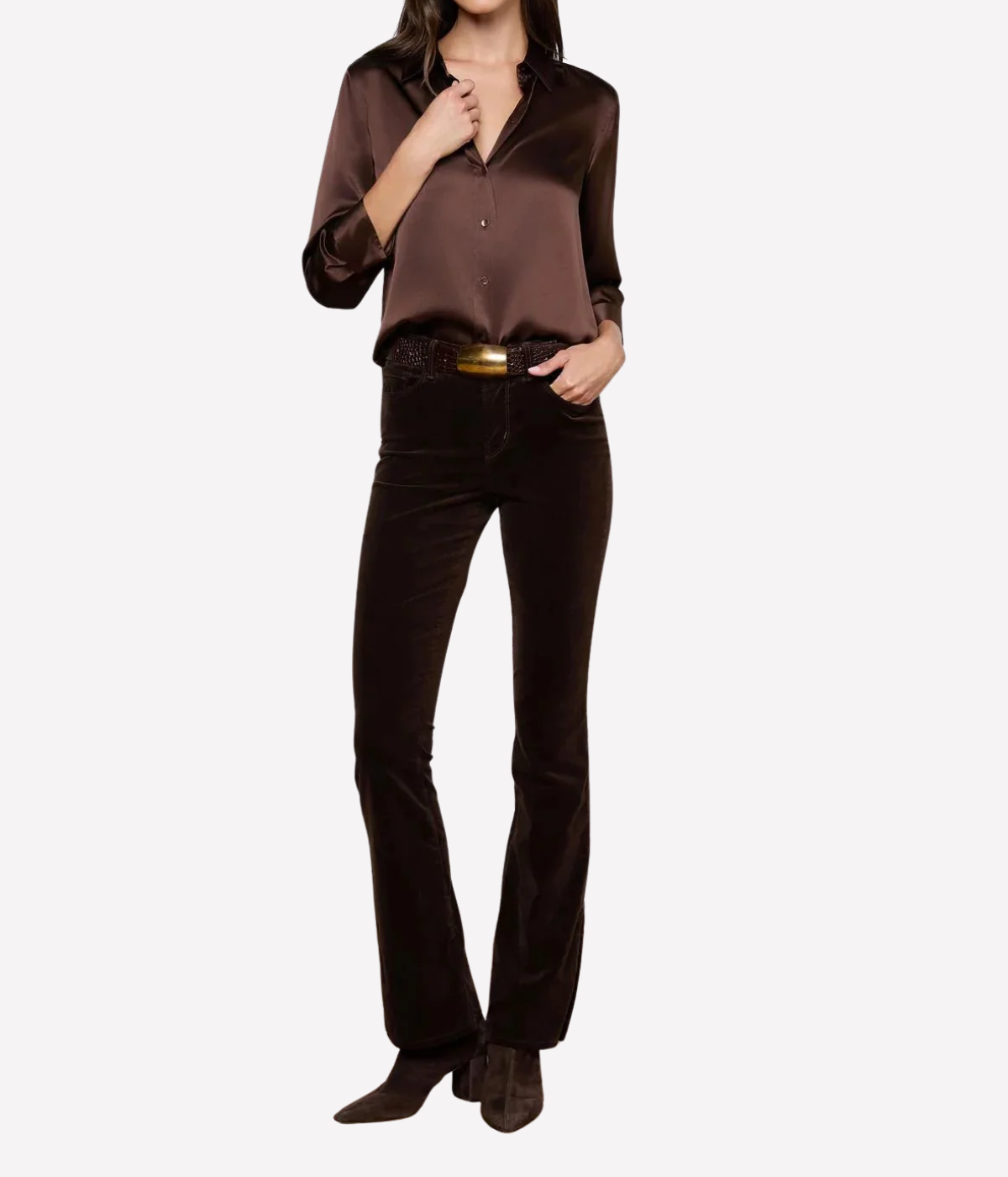 Dani 3/4 Sleeve Blouse in Coffee Bean