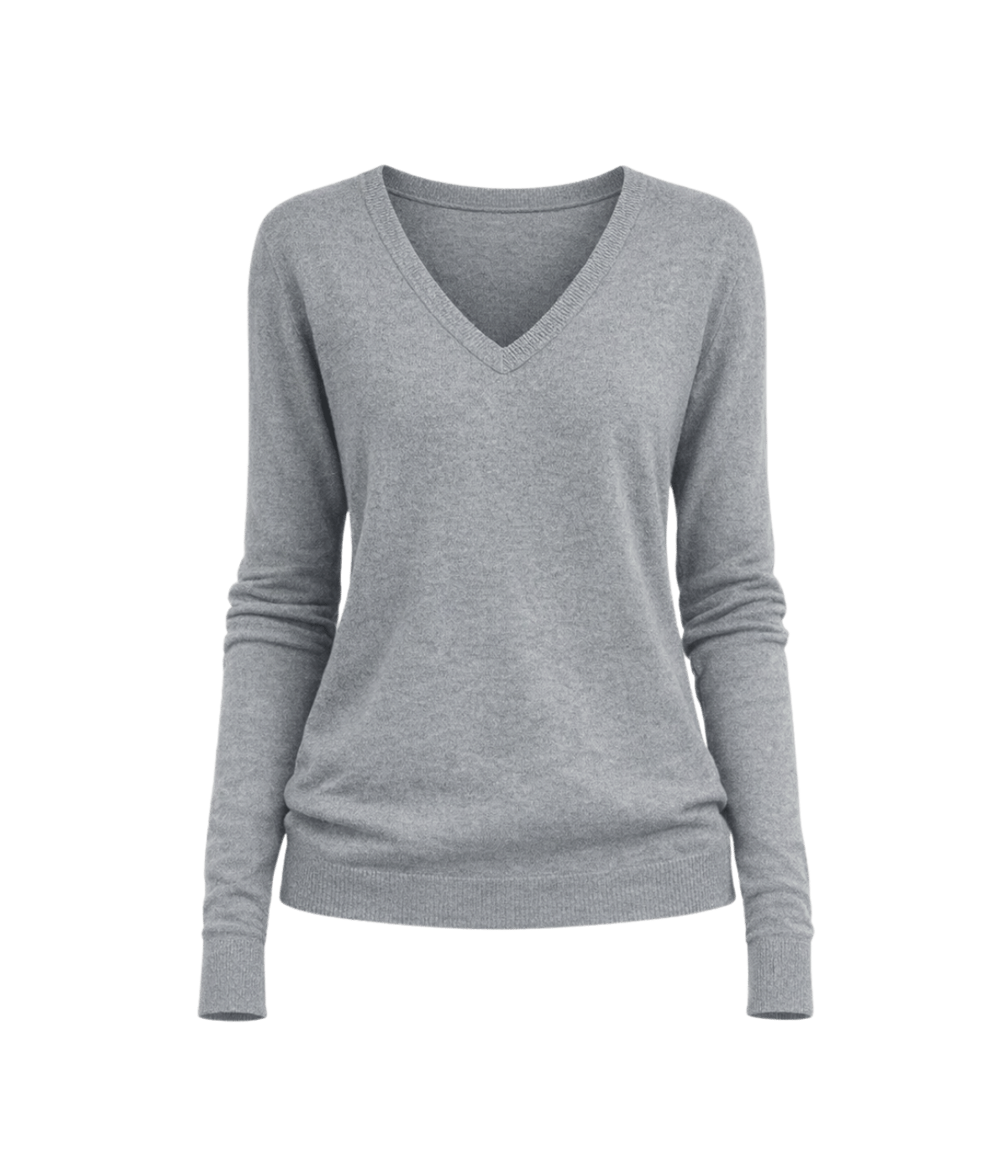 Cashmere V Neck Loose Long Sleeve in Smoke