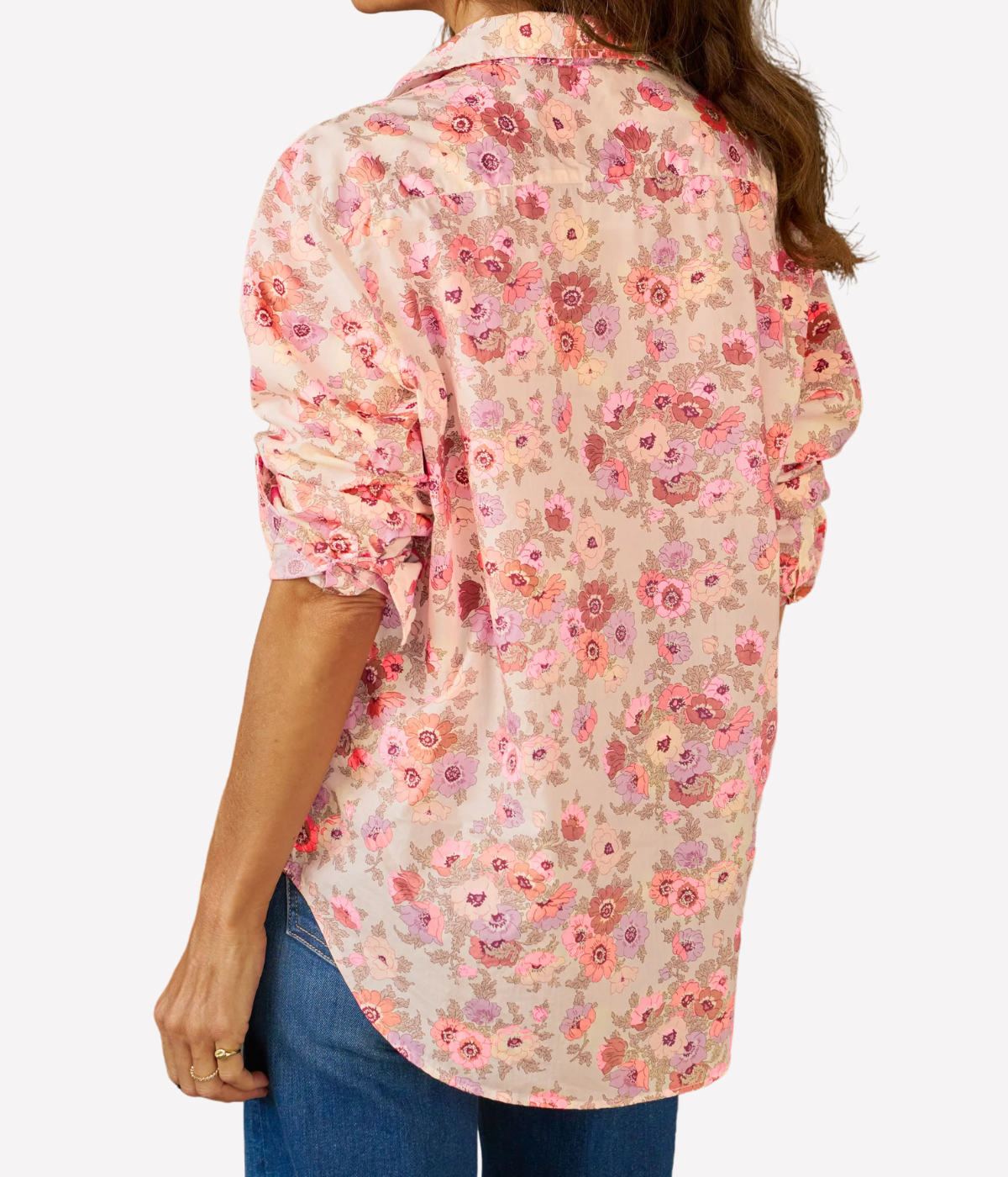Eileen Woven Button Up Shirt in Neon Muted Florals